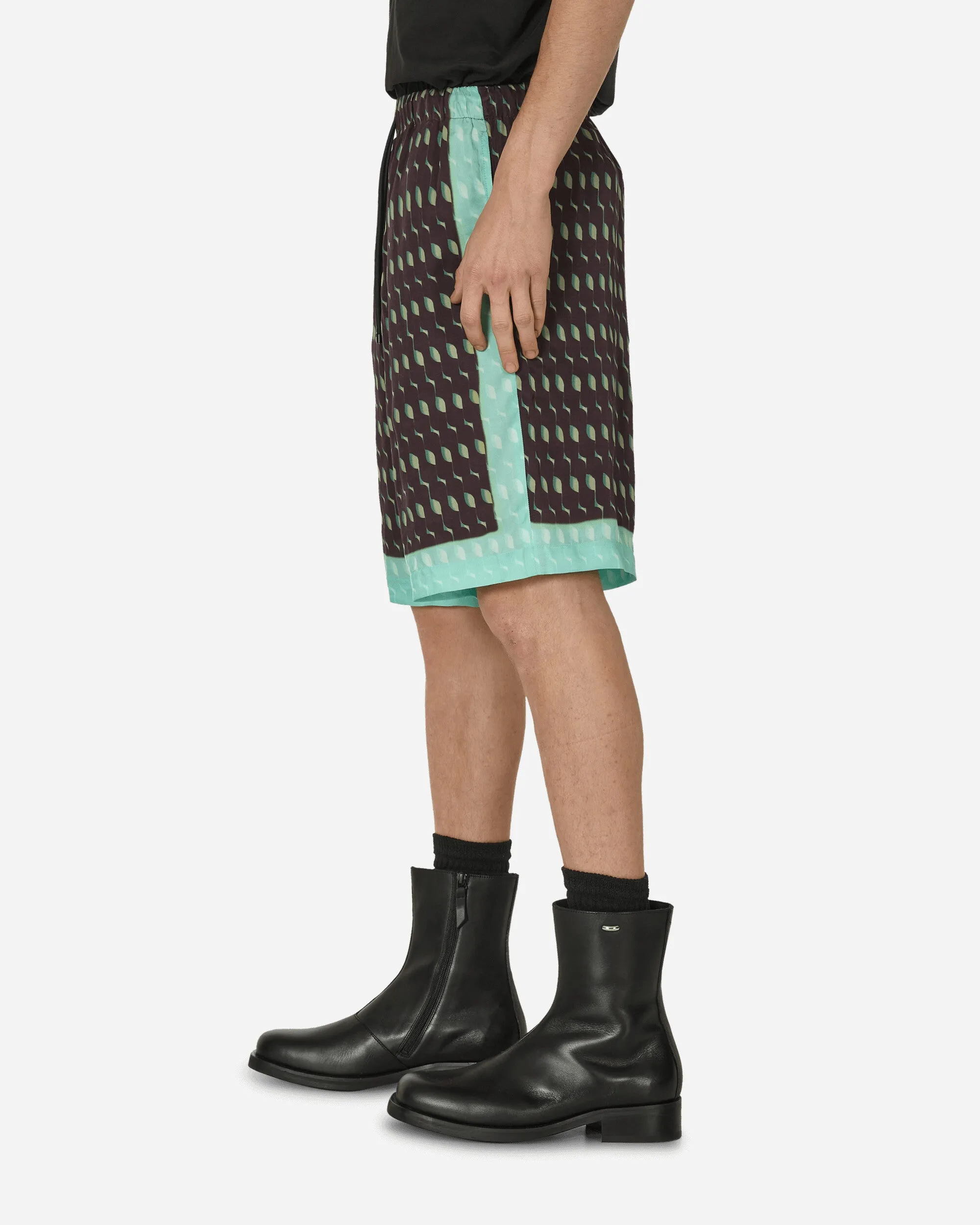Low - Frequency Printed Viscose Shorts Brown