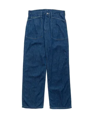High - Low Post O'Alls Army Pants Blue Denim W/Od Yellow Stitch Indigo