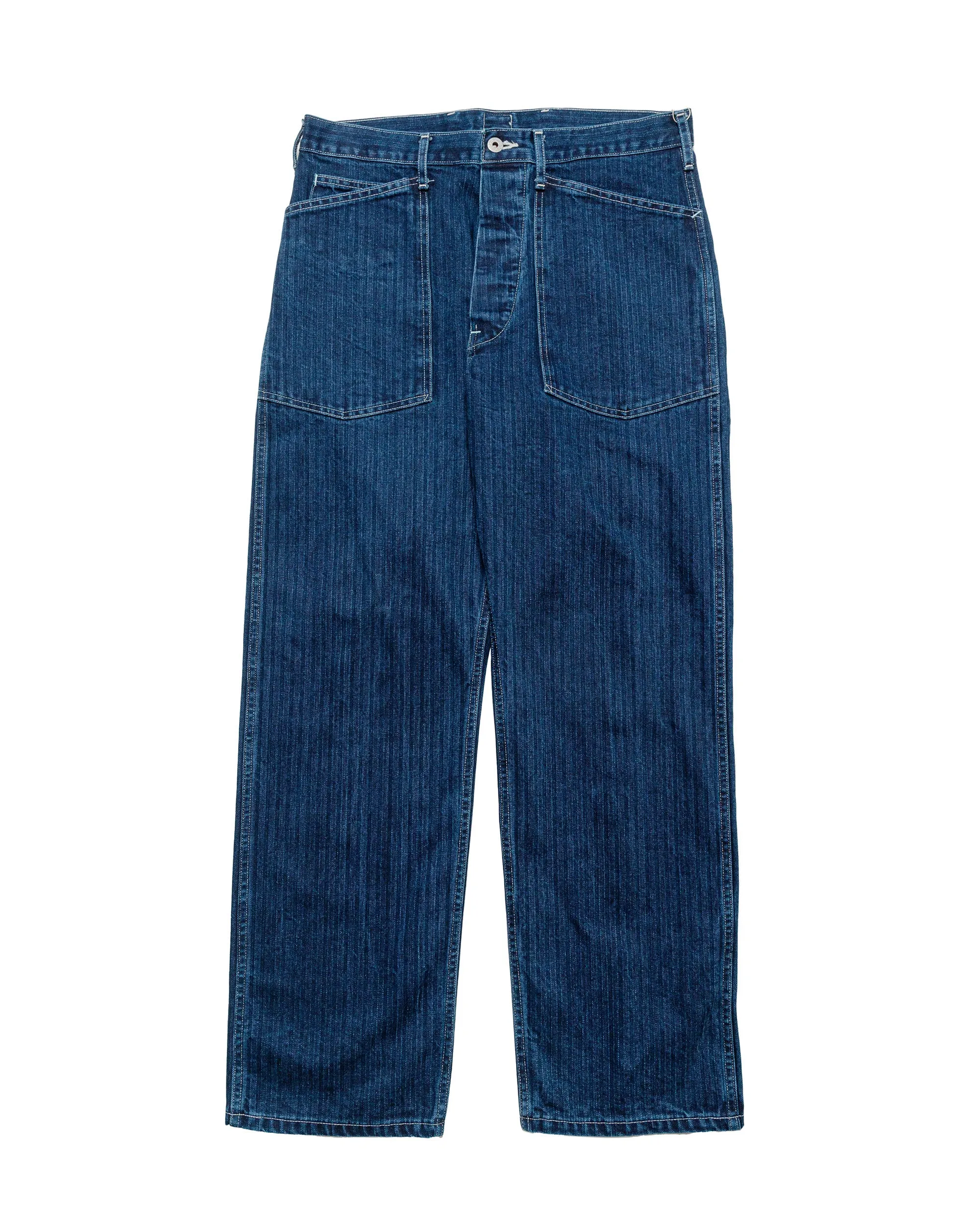 Anti - Mildew Look Post O'Alls Army Pants Herringbone Denim Double Indigo
