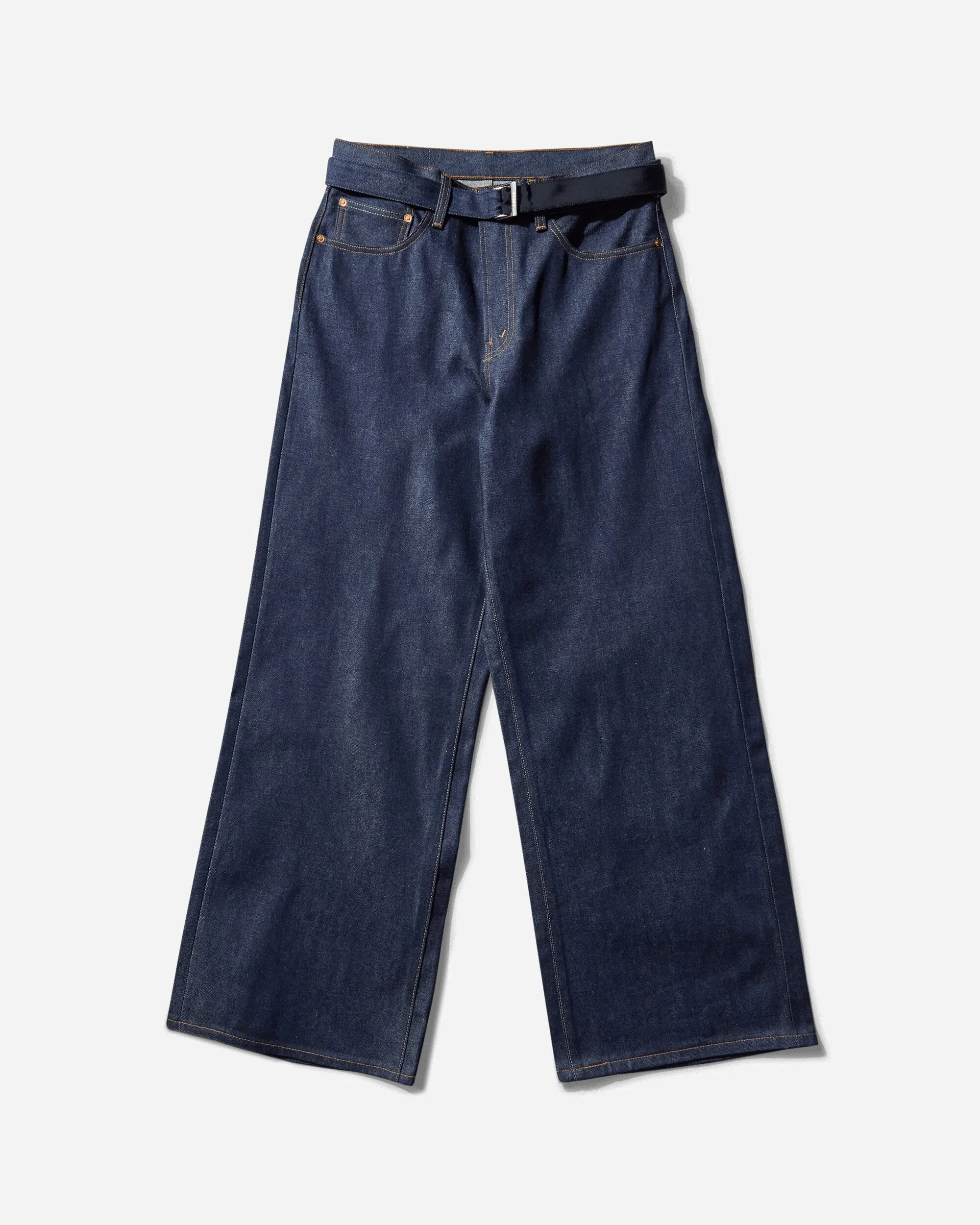 Thin Flannel Men'S Sacai Denim Pants Rinsed Indigo