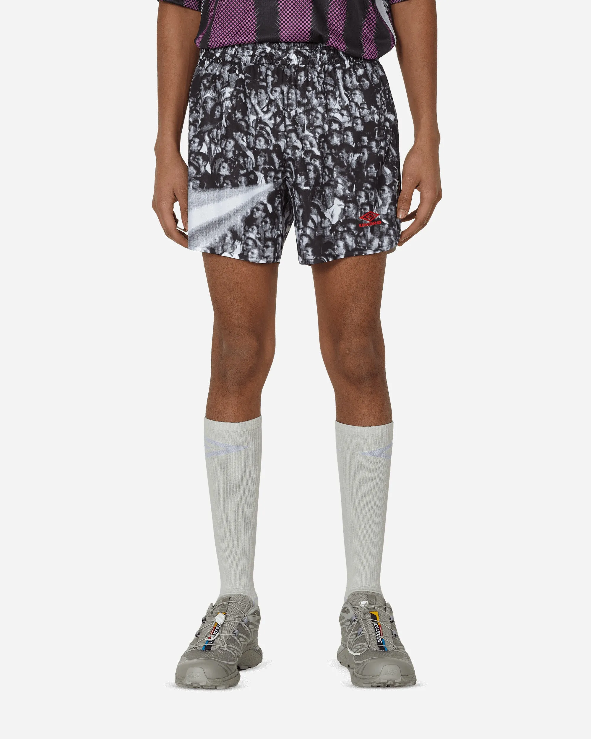 Breathable Mesh Index Printed Shorts White / Black
