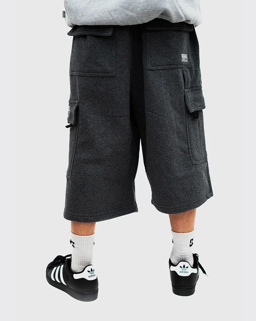 Thinsulate-Fit Anti-Fade Pro Club Fleece Cargo Shorts - Grey