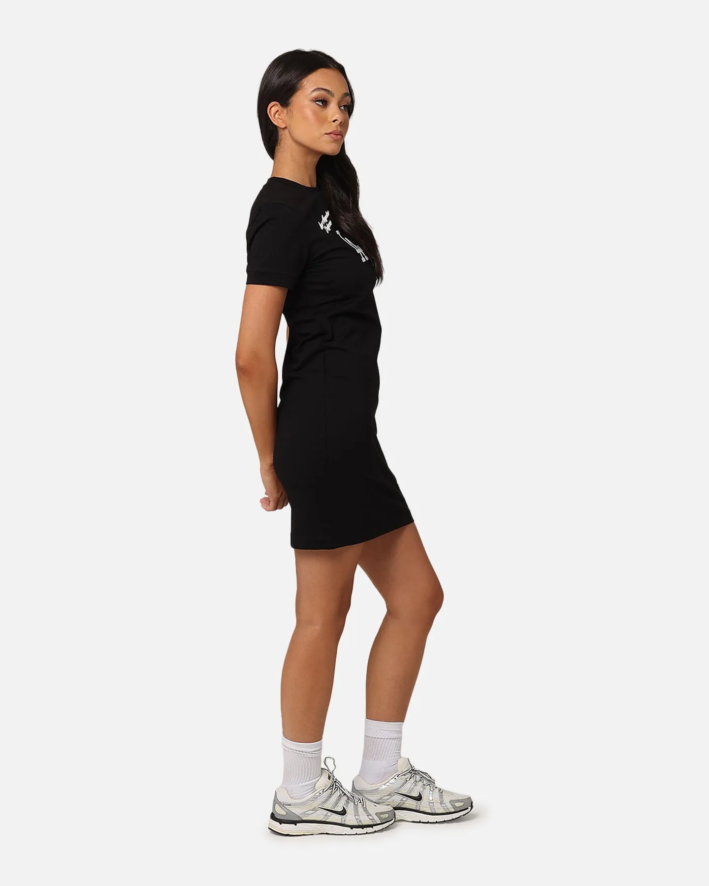 Pro Standard Women'S Los Angeles Dodgers Bodycon Mini Dress Black Layered - Look Beaded Embellishment