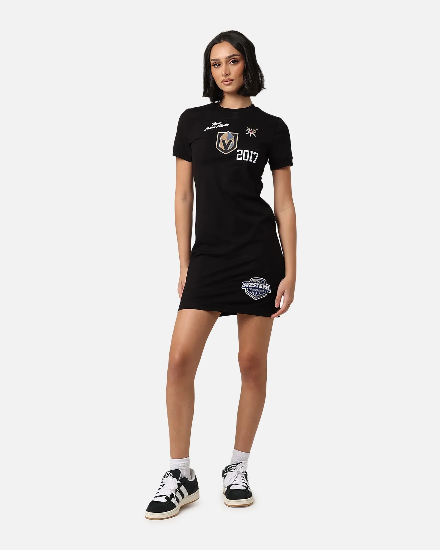Pro Standard Women'S Vegas Golden Knights Bodycon Mini Dress Black Comfortable Padding Thickness