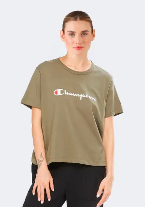 Champion WomenS Sport Crop Tee Anti-Fungal Dyeing Finish