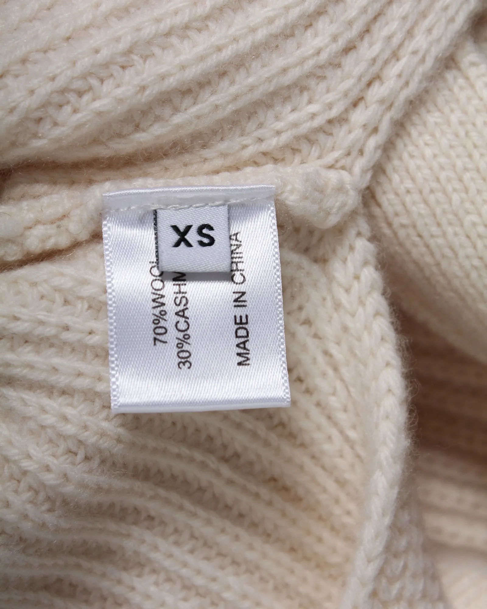 Cardigan en laine crème à col en V et côtes Proenza Schouler