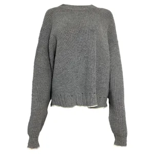 Pull Proenza Schouler White Label à motifs découpés en laine grise