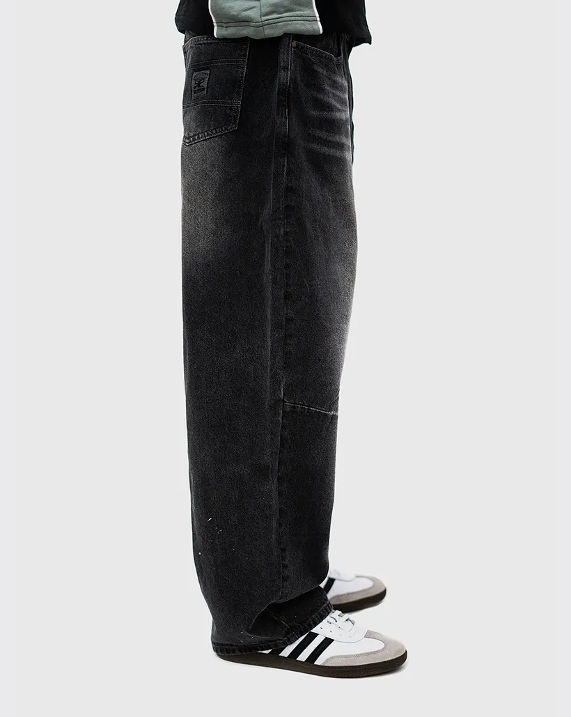 3D Printing Conference Want Butter Goods Wide Cut Denim Jeans - Washed Black