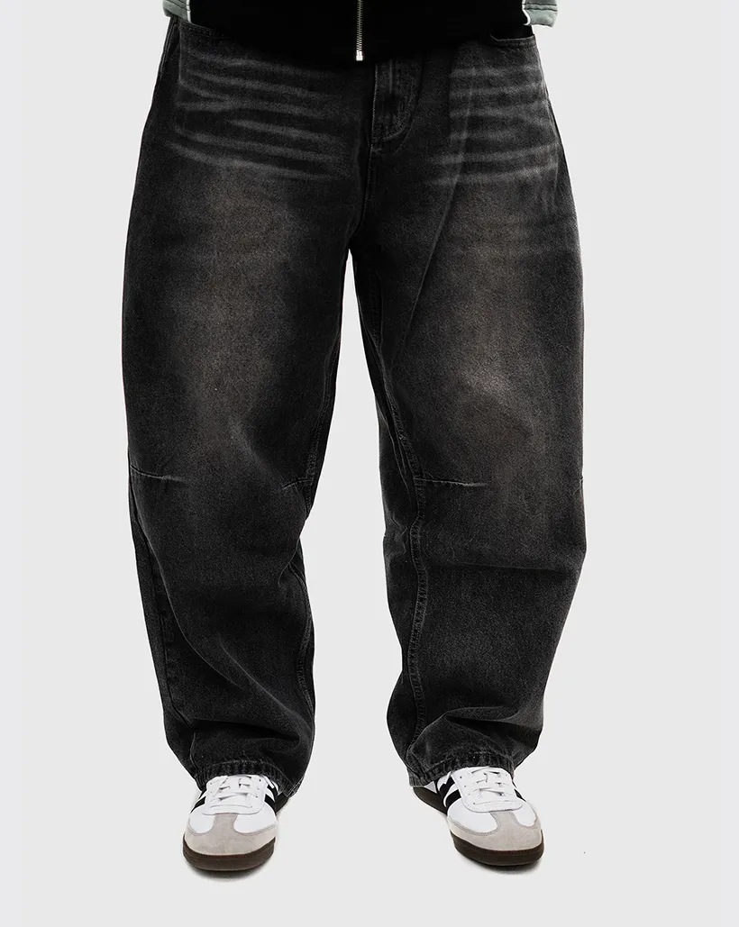 Butter Goods Wide Cut Denim Jeans - Washed Black Long-Lasting Index