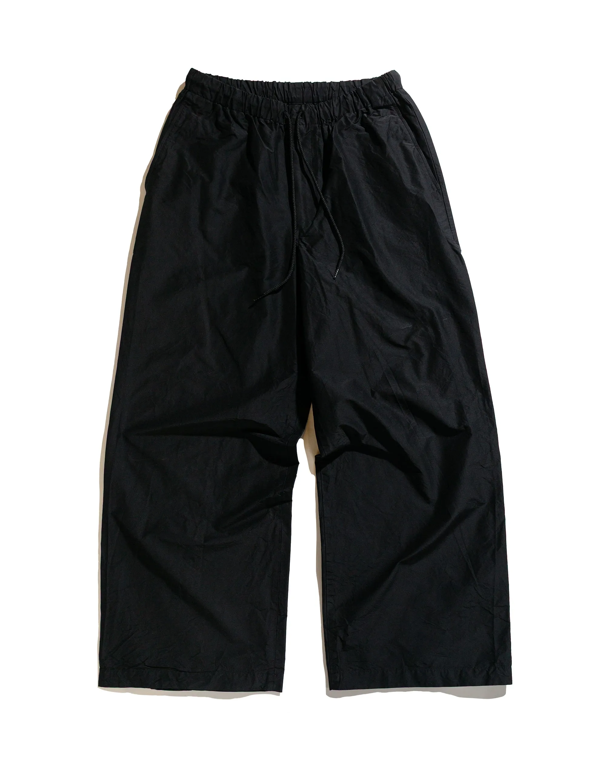 Marka Adjustable Hem Easy Wide Pants Organic Cotton Silk High Count Typewriter Black Soft Design