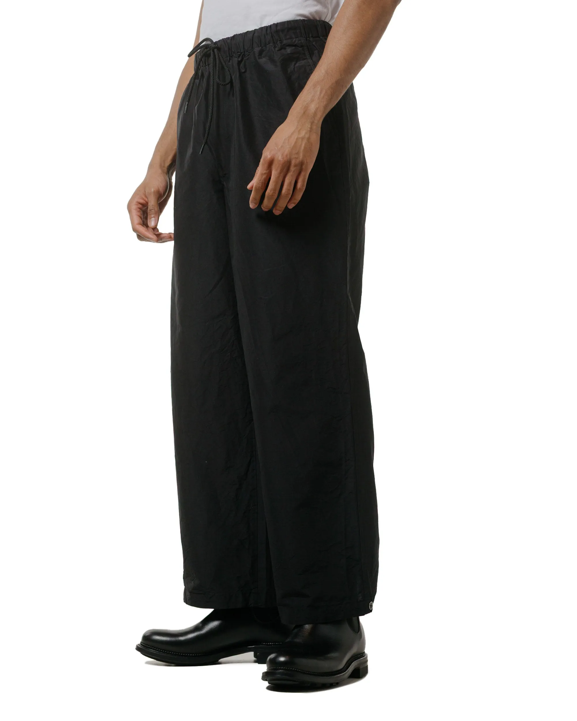 Loose Hem Virtual Reality Marka Adjustable Hem Easy Wide Pants Organic Cotton Silk High Count Typewriter Black