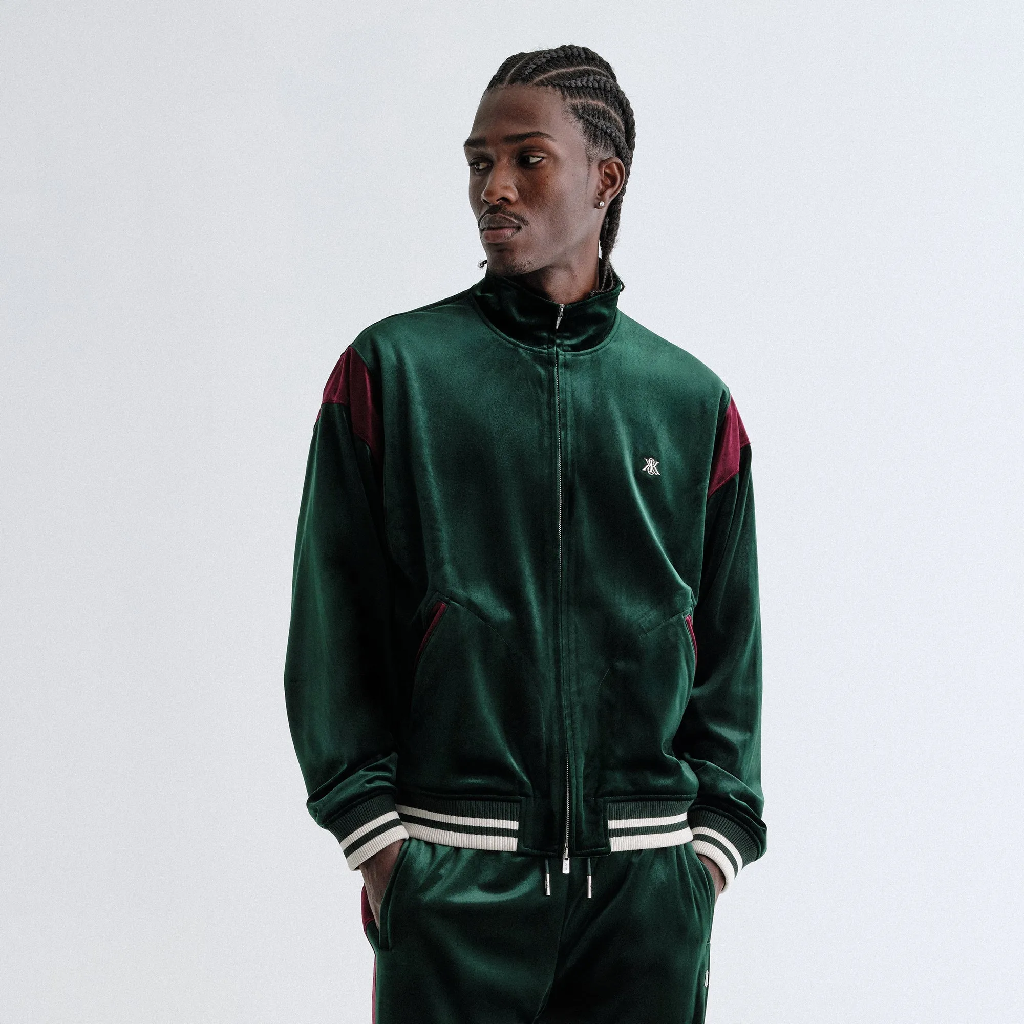 DoubleStitchedStrap Kith Velvet Rui Track Jacket - Stadium