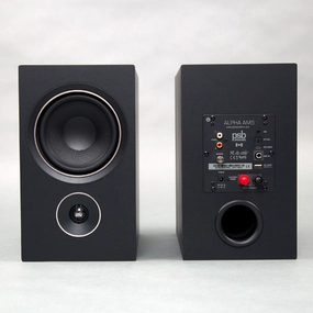PSB Speakers: Alpha AM5 Powered Bookshelf Speakers - Black hi-fi digital music server,hi-fi speaker wall mount,hi-fi amp upgrade