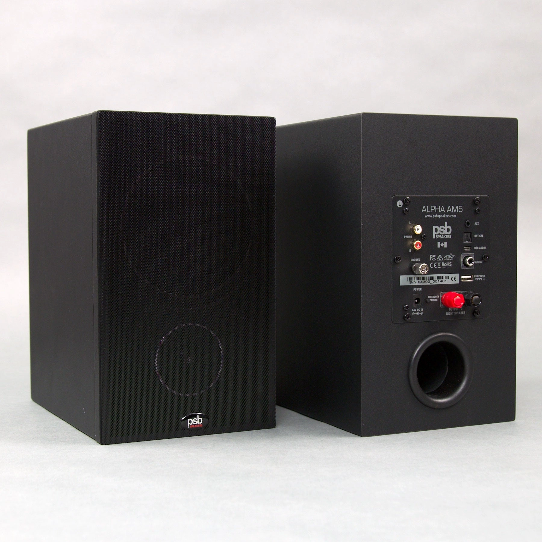 PSB Speakers: Alpha AM5 Powered Bookshelf Speakers - Black