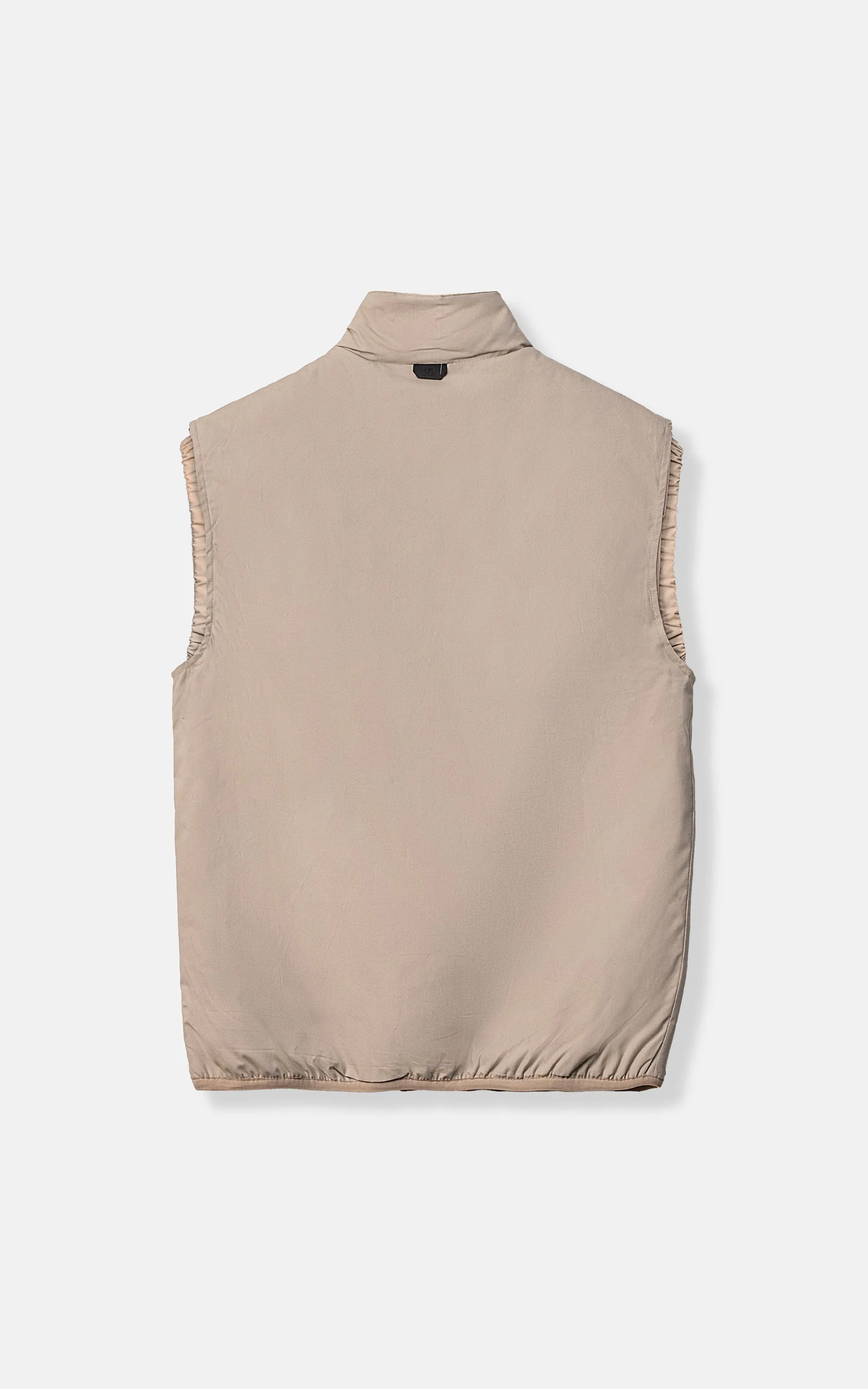 Puffer  Sleeveless Jacket Light Khaki Supportive Features Self-Diving