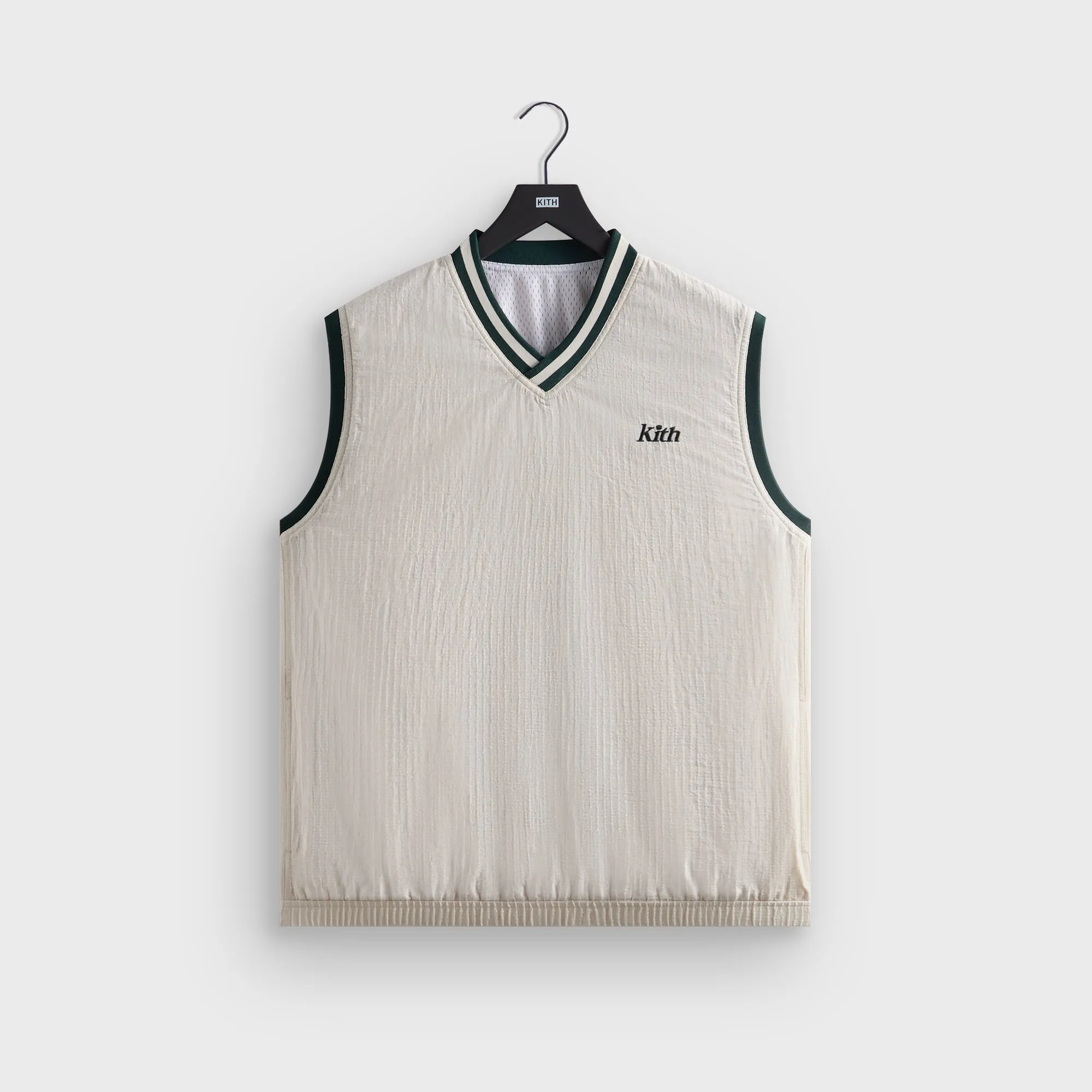 Kith For Wilson Dobby Reversible Vest - Sandrift Puffer Jacket Shorts Product Tag