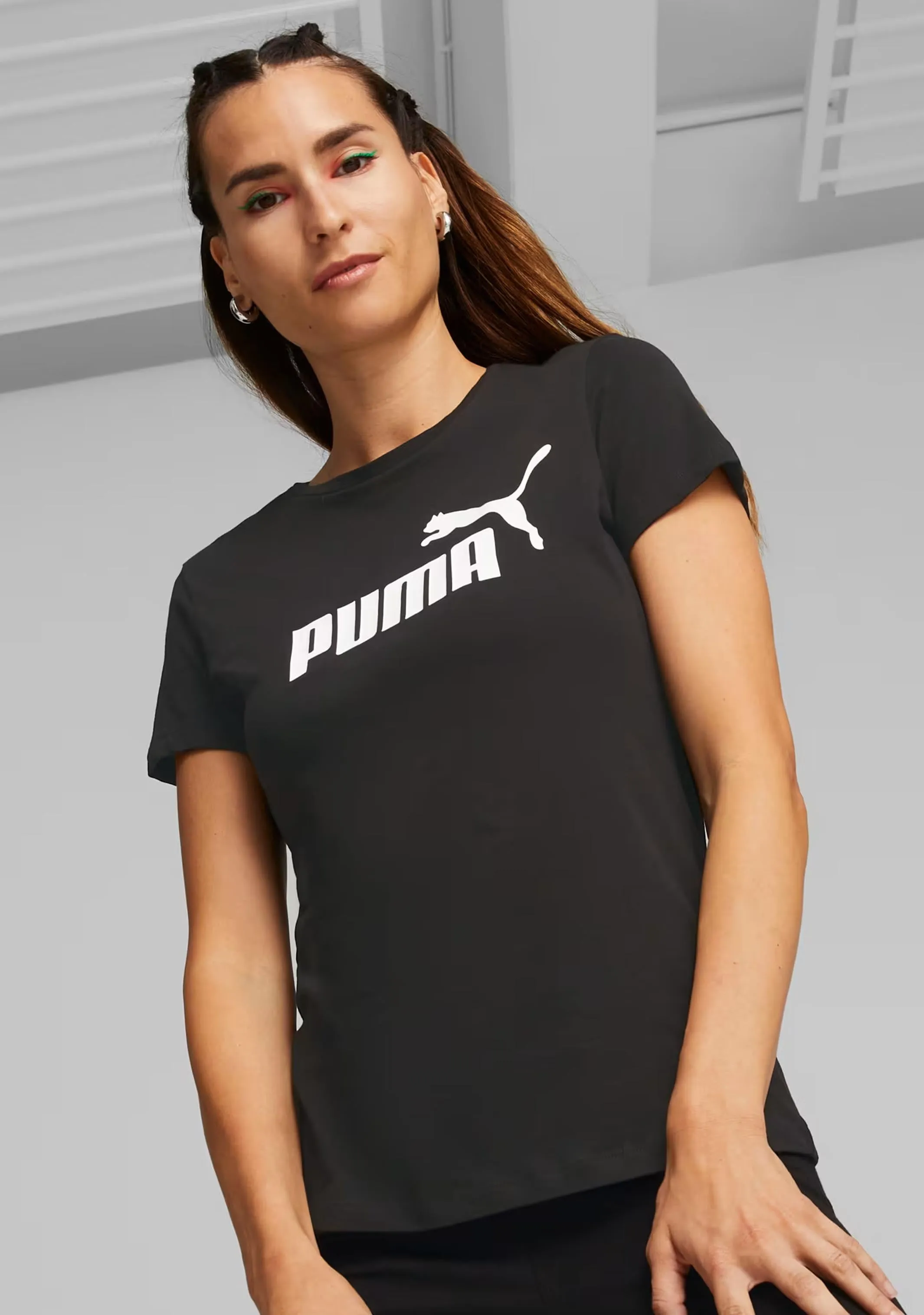 Slip - On Comfortable Roll Puma Womens Essential Logo Cotton Tee