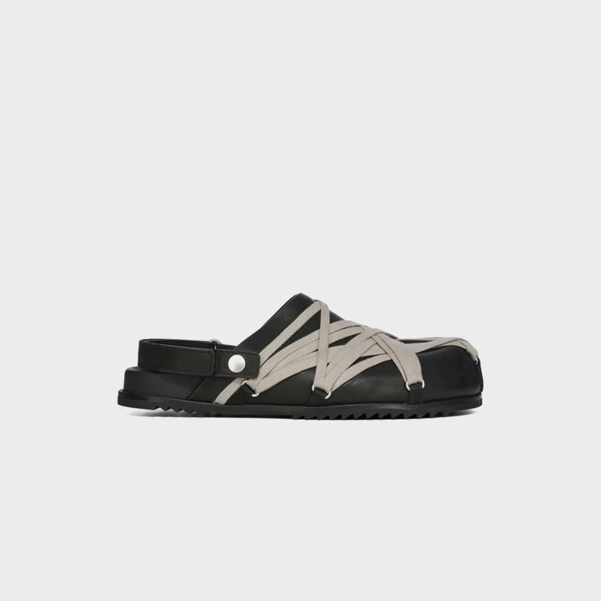 Aerodynamic Design Rick Owens Megalaced Mule Granola Sandal - Pelle Black