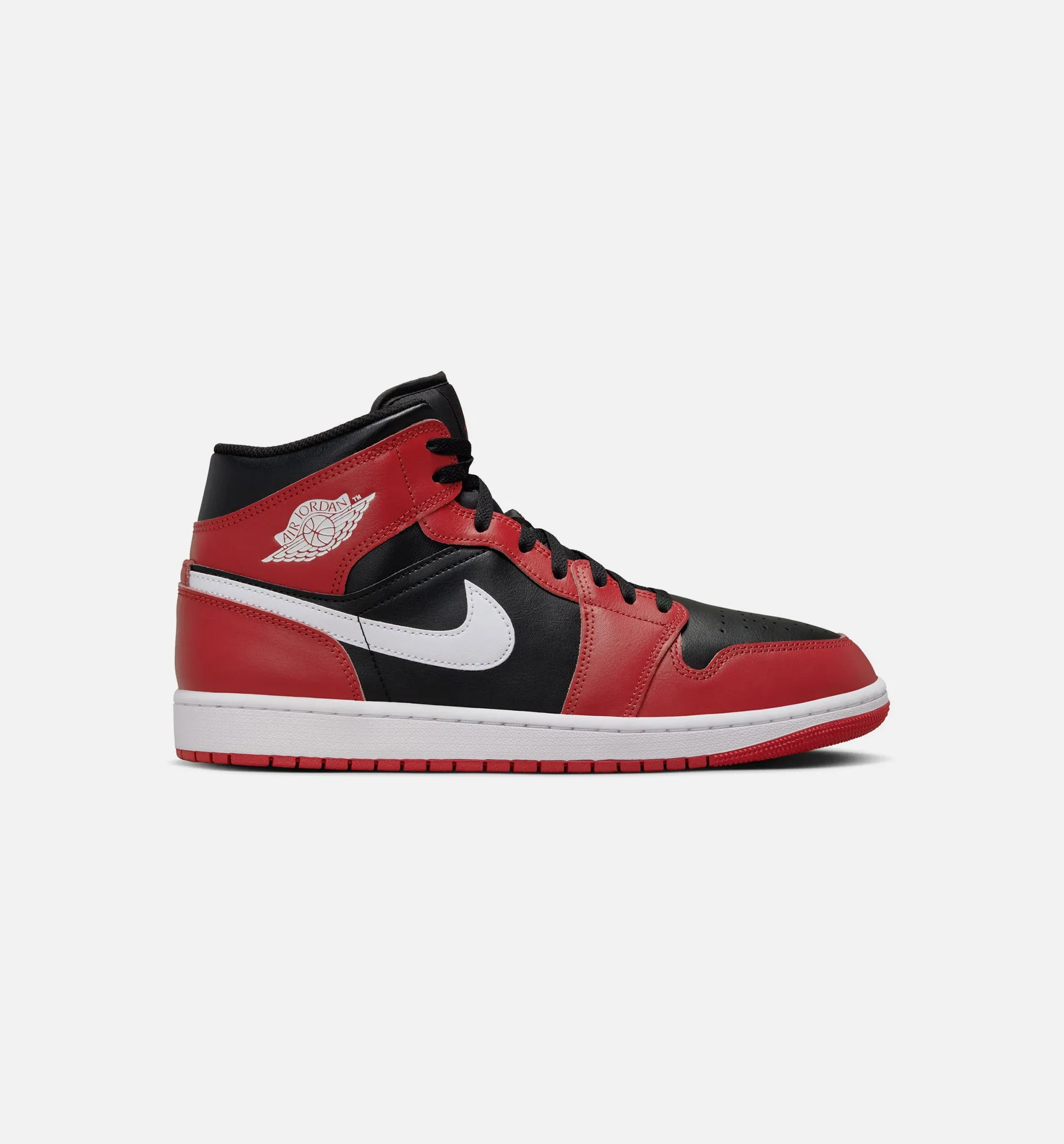 Investment Air Jordan 1 Mid Black Gym Red Mens Basketball Shoe - Black/Gym Red/White