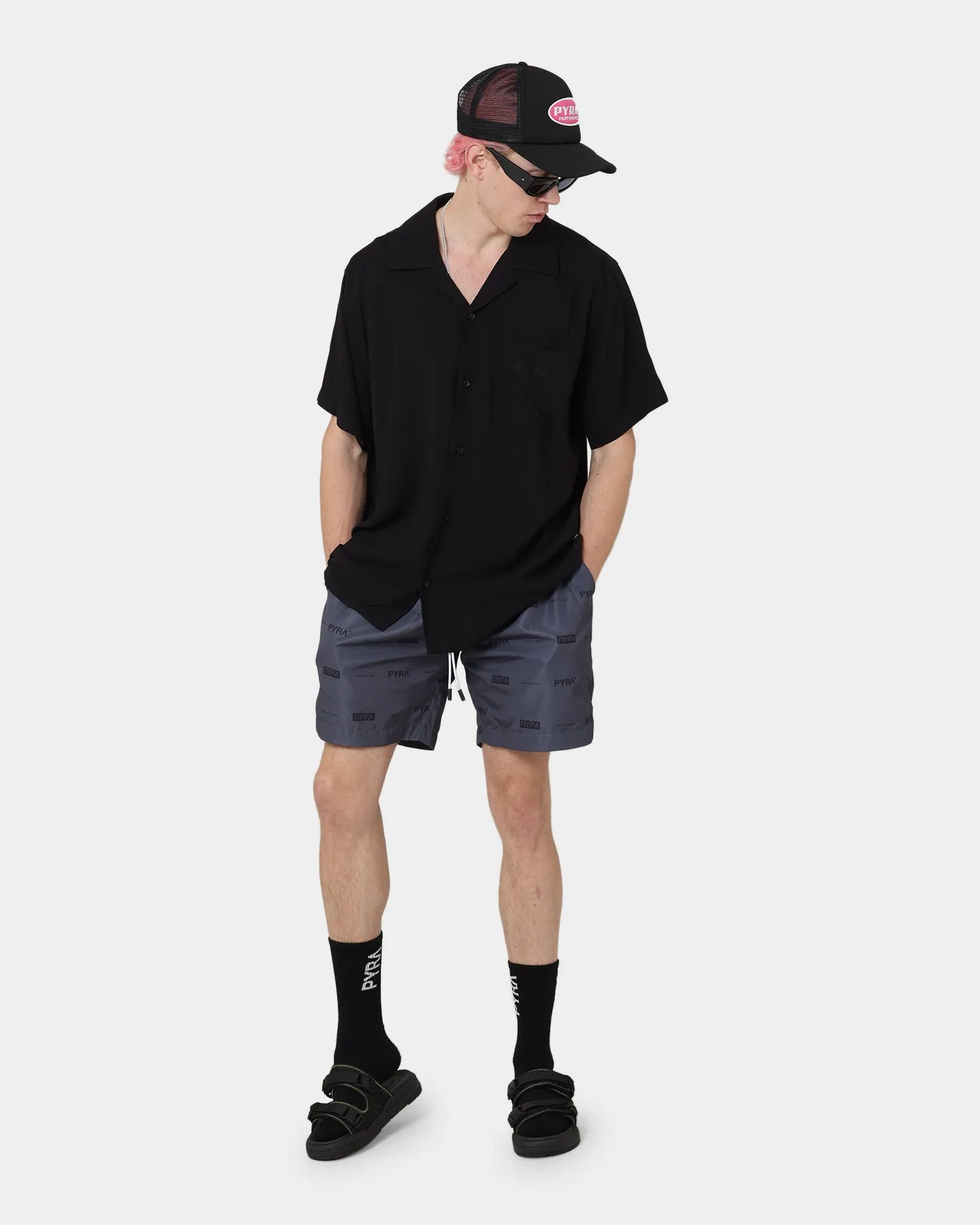 PYRA Shorts à Parachute Noir/Noir