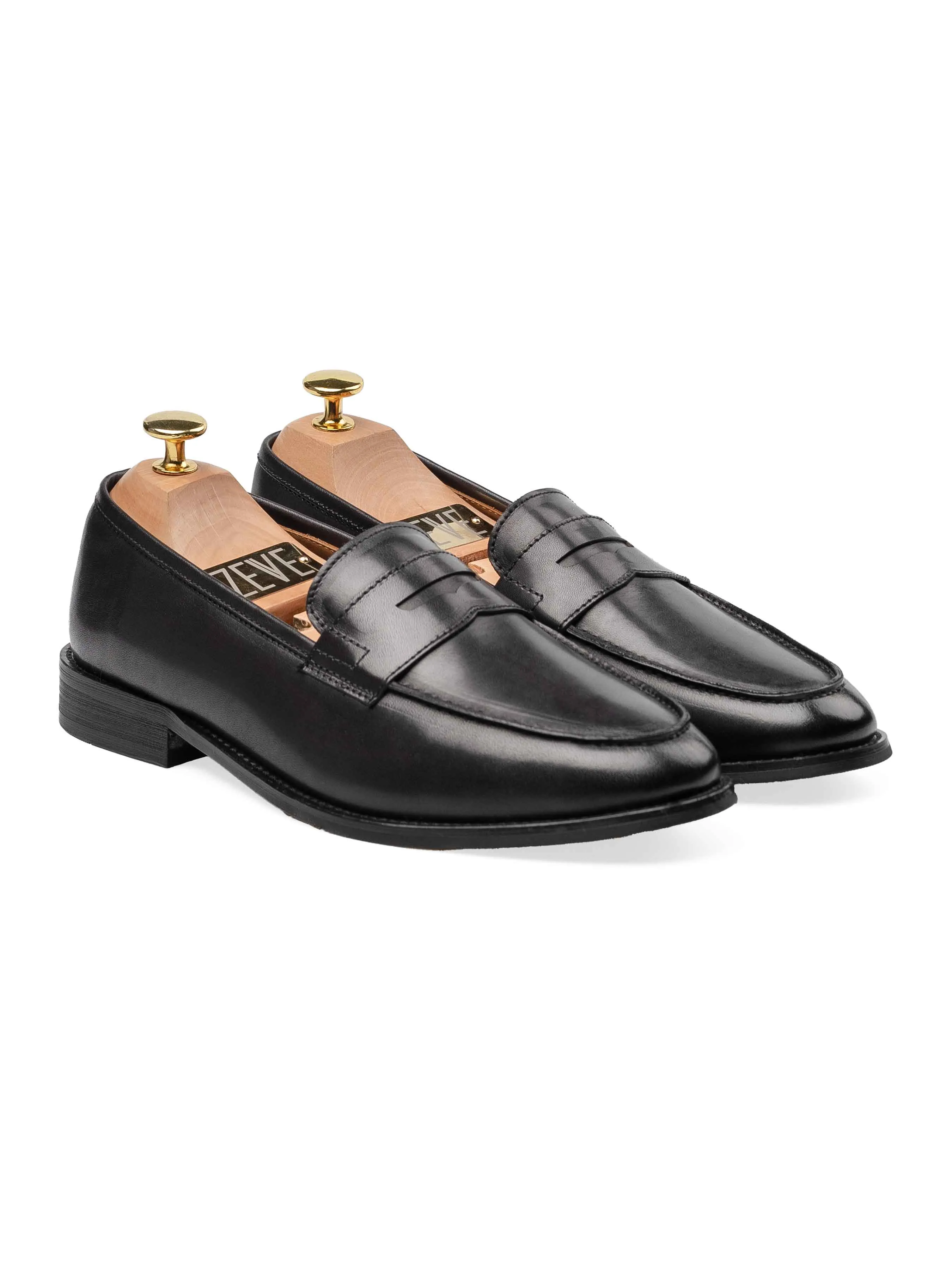 Labor Day Sale Great Value Penny Loafer - Black Grey (Hand Painted Patina)