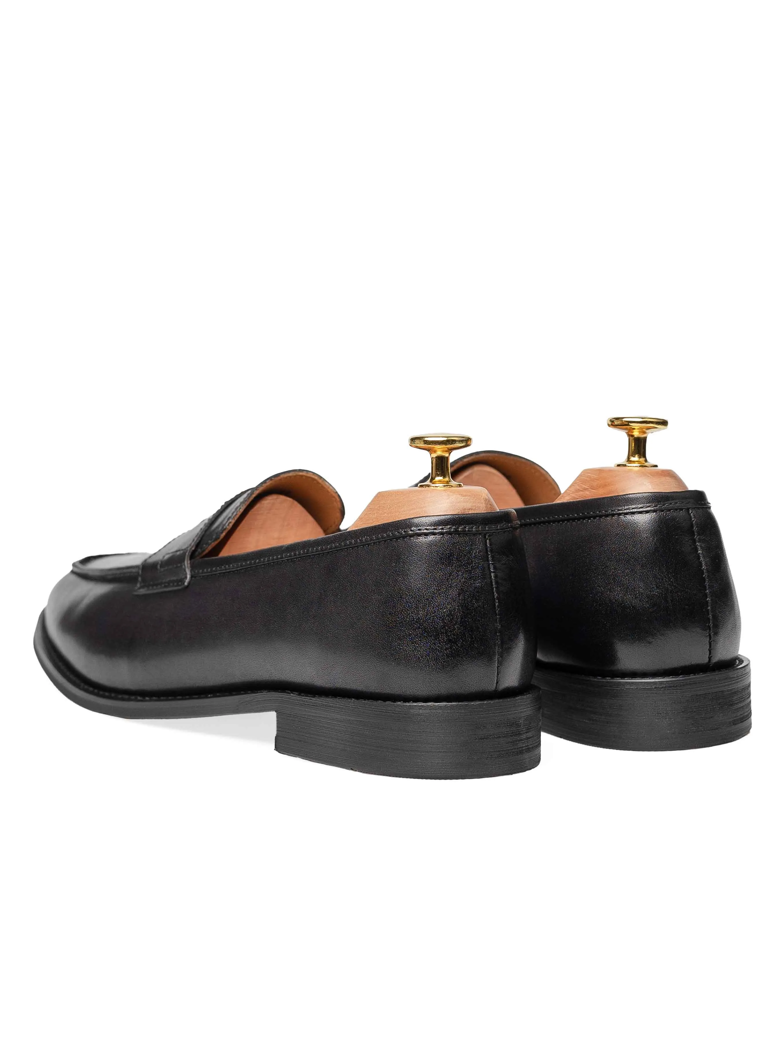 Penny Loafer - Black Grey (Hand Painted Patina) Rise Every Time