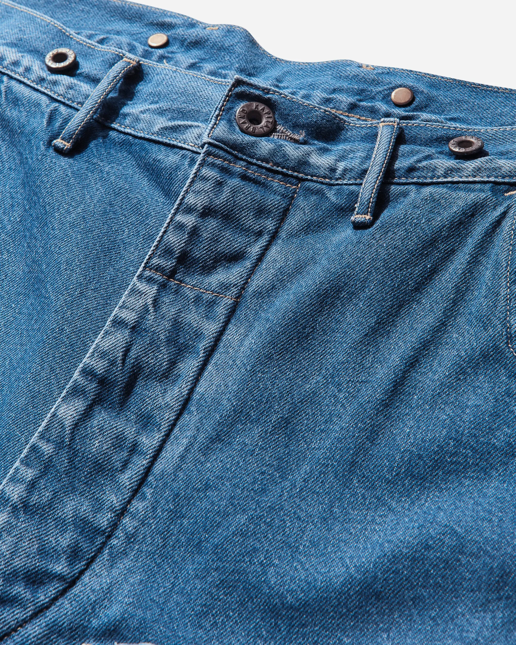 Men'S 11.5Oz Denim Lumber Pants (Processed) Blue Slip - Resistant Sole Slim Fit"