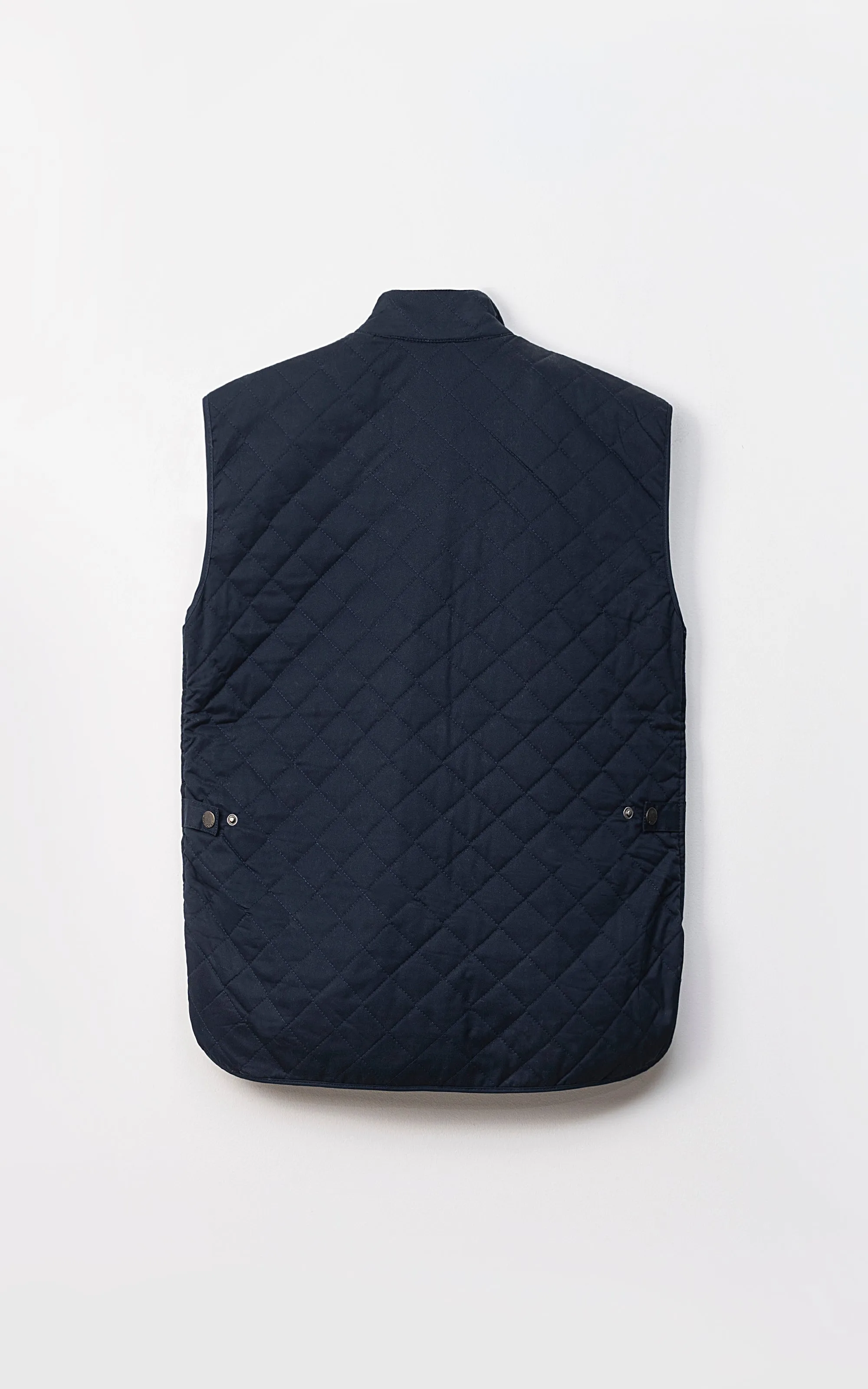 Quilted Sleeveless Jacket Navy Grass Bootie Design Style
