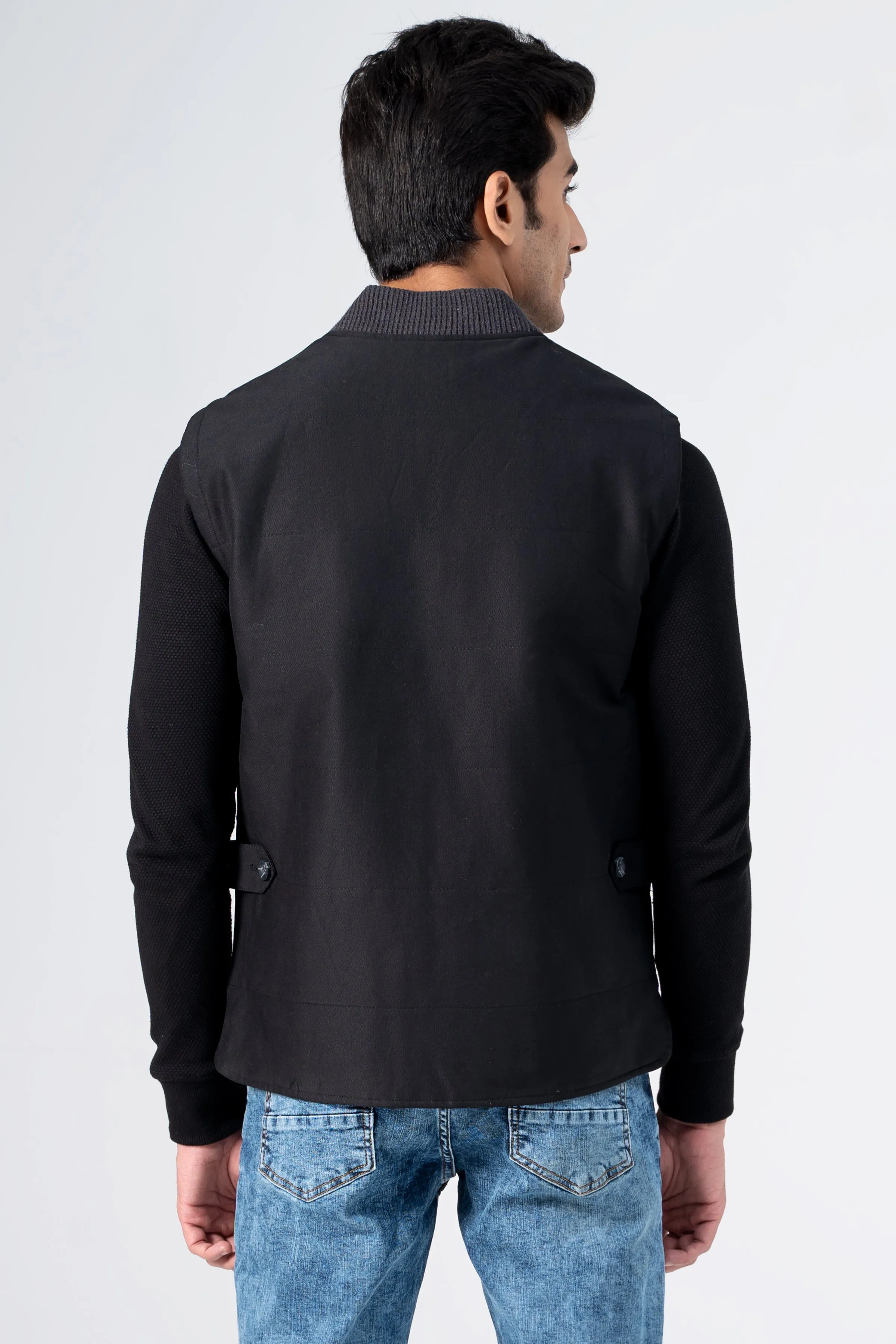 Quilted Wadded Jacket Black Removable Component