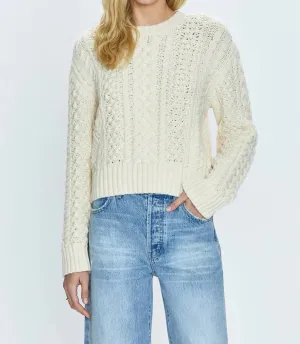 Pull de pêcheur rétréci Quinn en ivoire