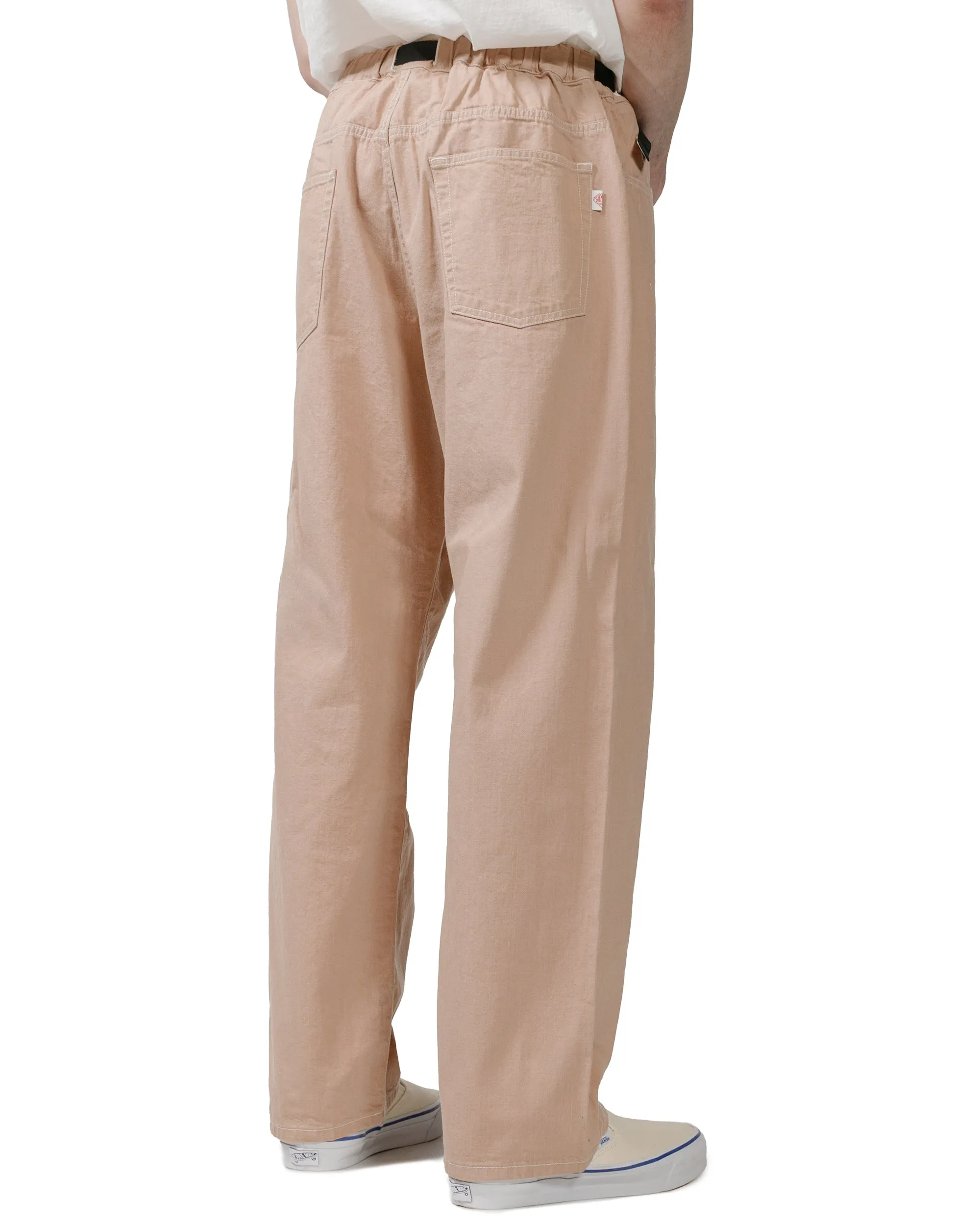 Comfortable Wrist Index Danton Colour Denim Belted Easy Pant Salmon Pink