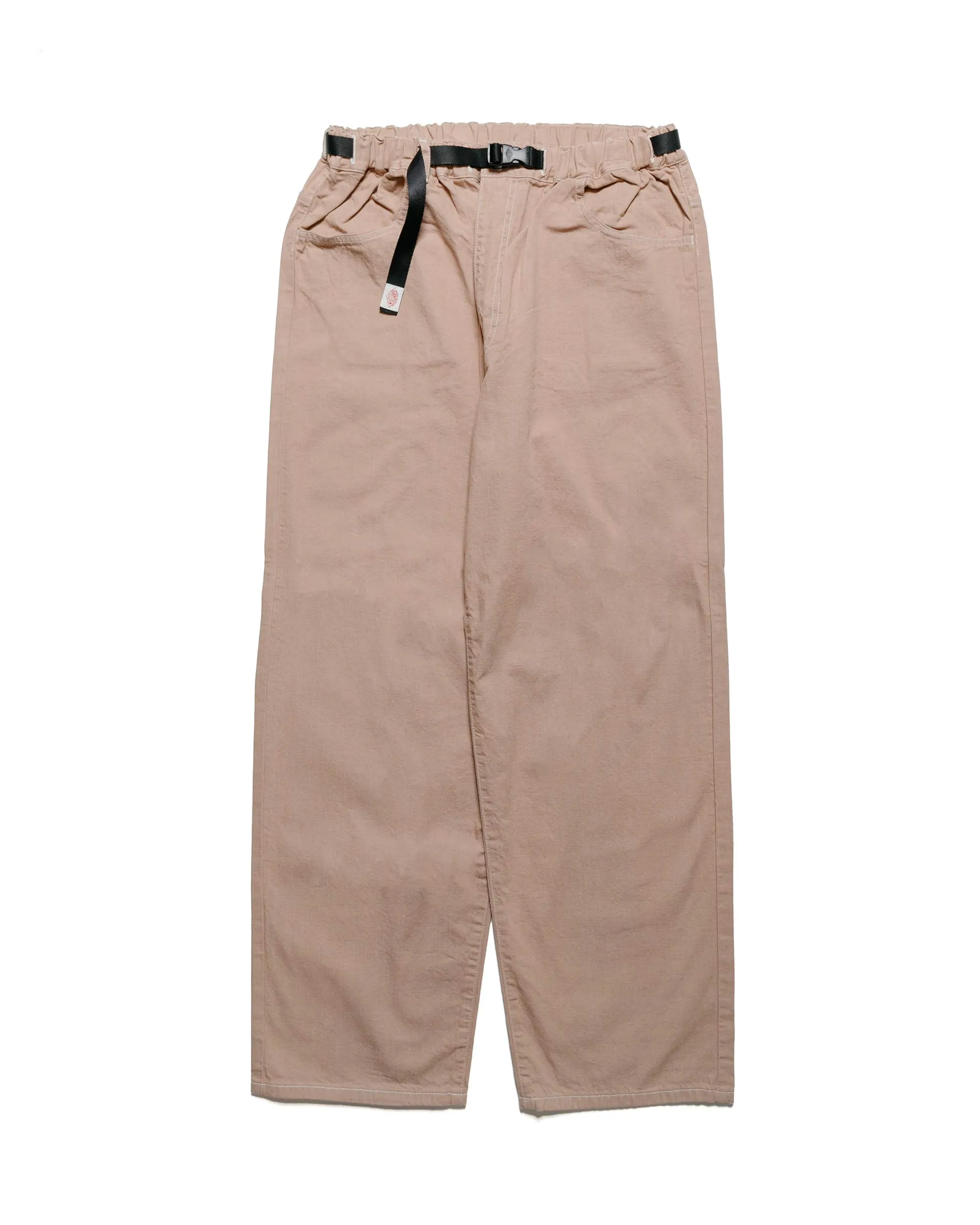 Danton Colour Denim Belted Easy Pant Salmon Pink Comfortable Elastic Edge Cord