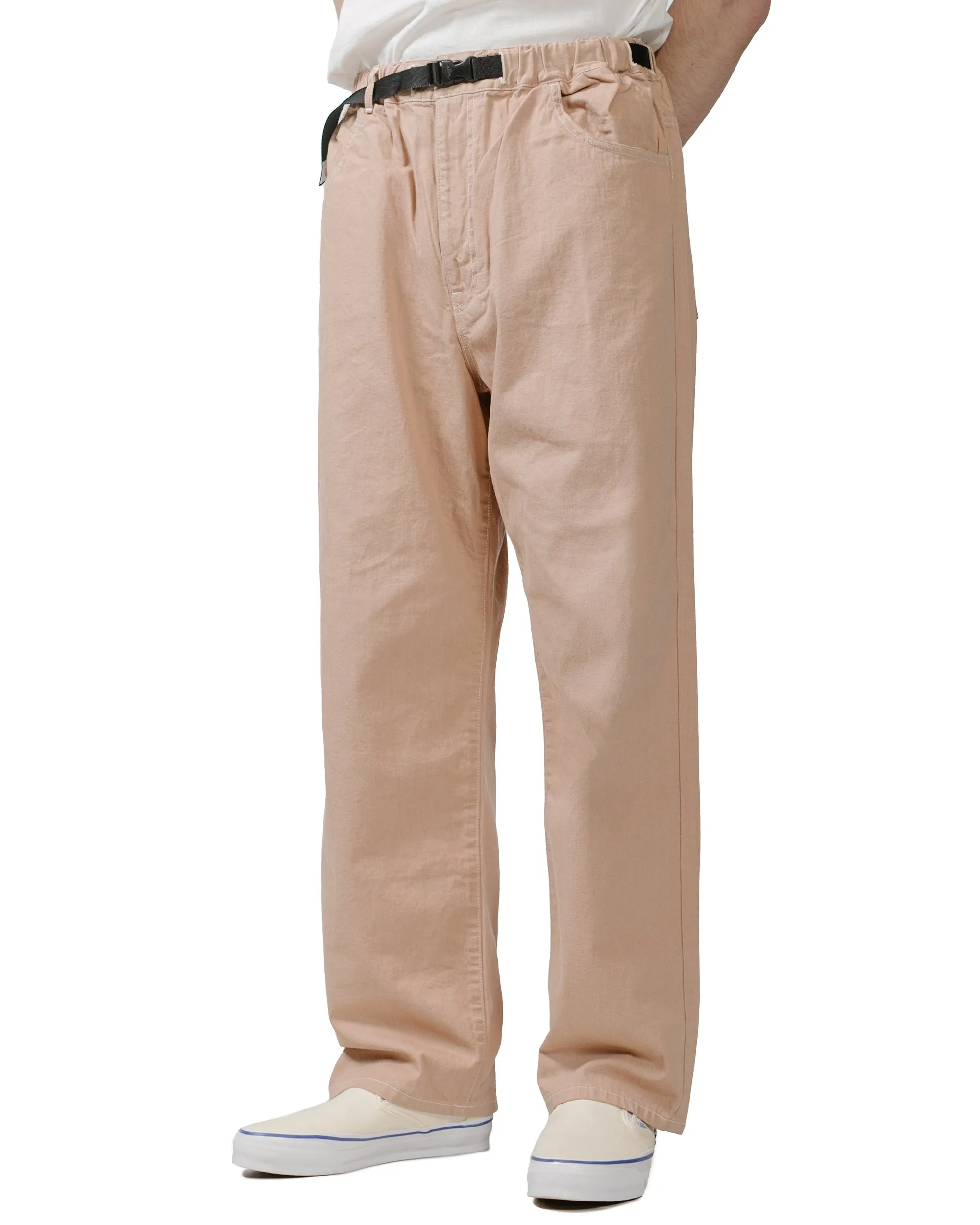 Danton Colour Denim Belted Easy Pant Salmon Pink Seamless Design