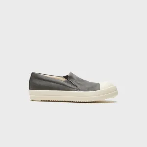 Rick Owens Boat Sneaks Scarpe In Denim - Dark Dust / Milk / Milk Slip-On Driving Shoes With Piping Comfortable Commute