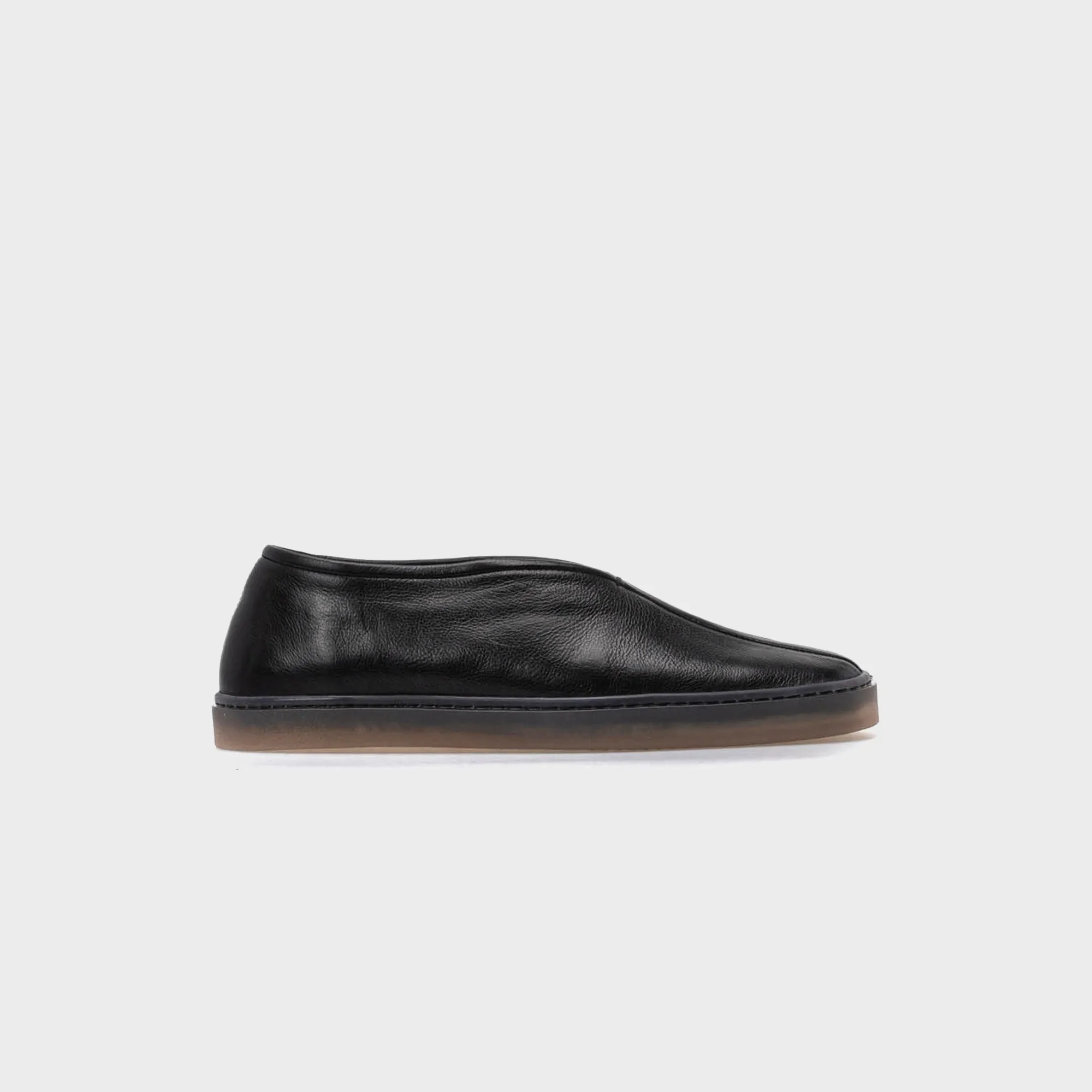 Lemaire Linoleum Piped Sneakers - Black Slip-On Flex Grooves Design Anti-Roll