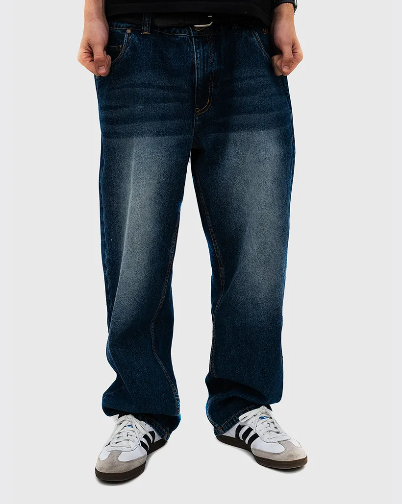 Dime Classic Baggy Denim Pants - Faded Indigo Comfortable Elastic Mixed