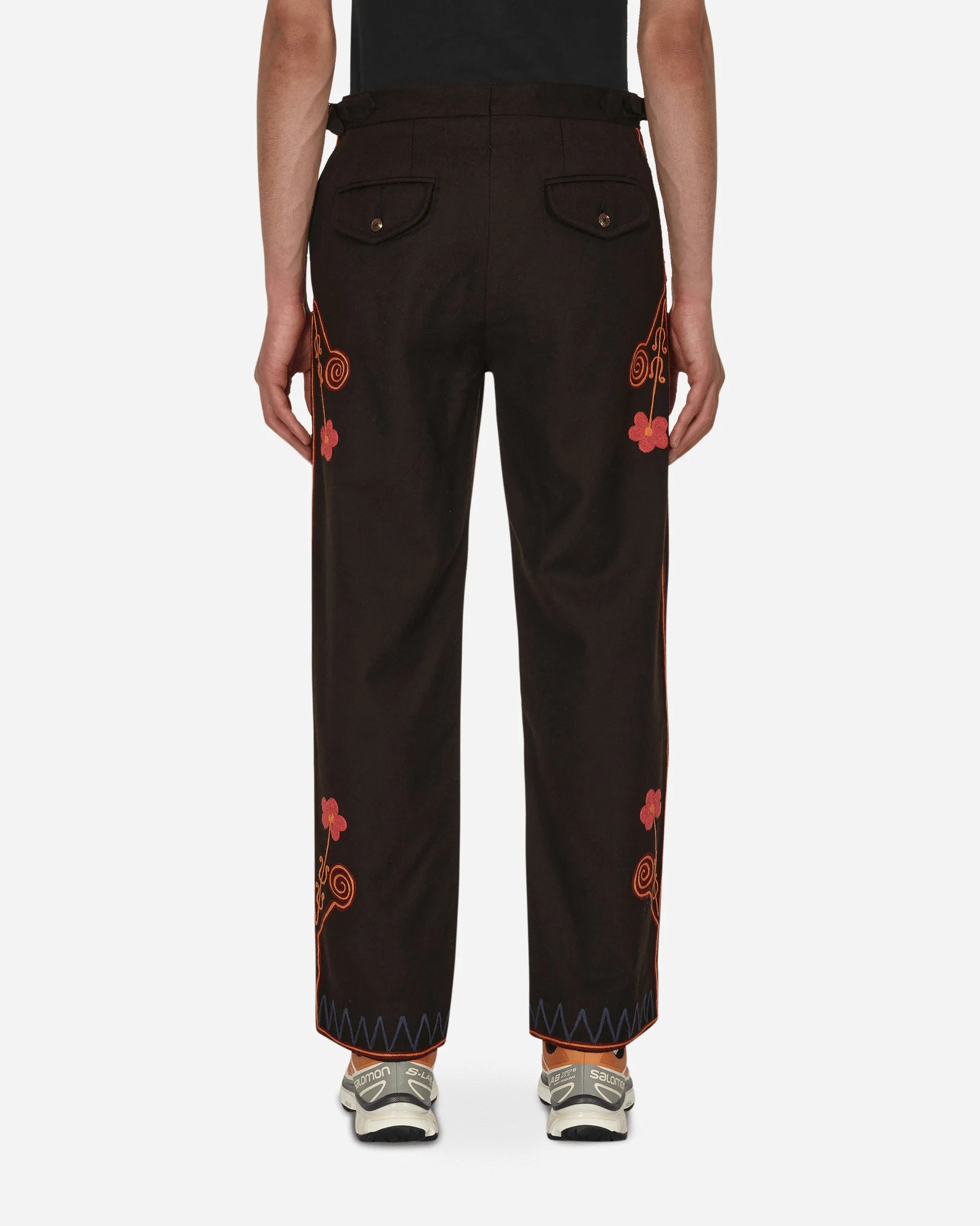 Rancher Embroidered Trousers Brown Machine-Washable-Fit-Fit Magnesium