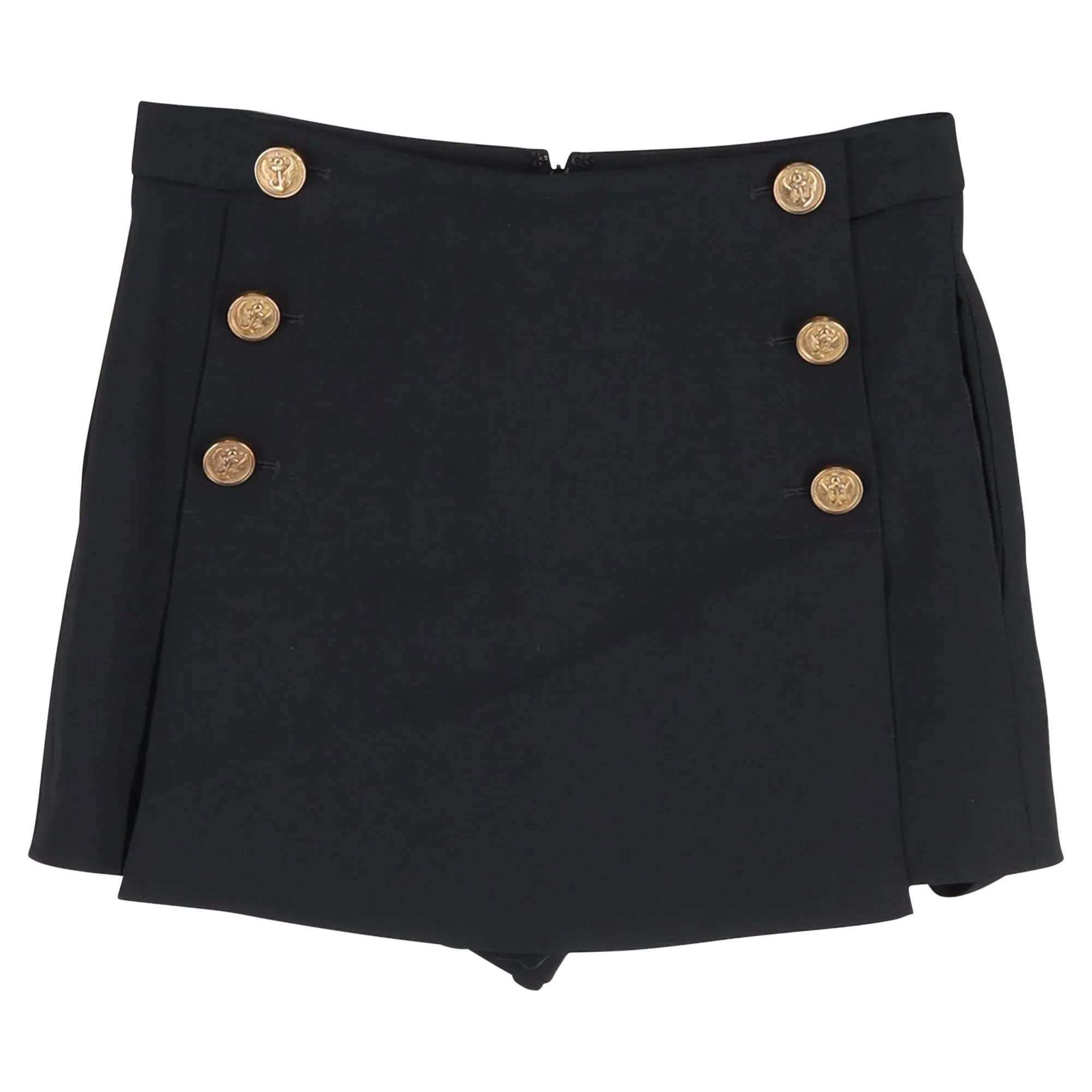 RED Valentino Jupe-Short Mini Brodée en Viscose Noire