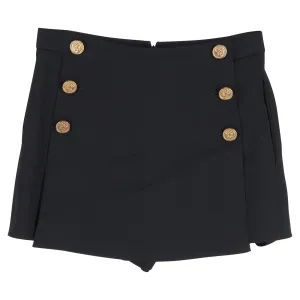 RED Valentino Jupe-Short Mini Brodée en Viscose Noire