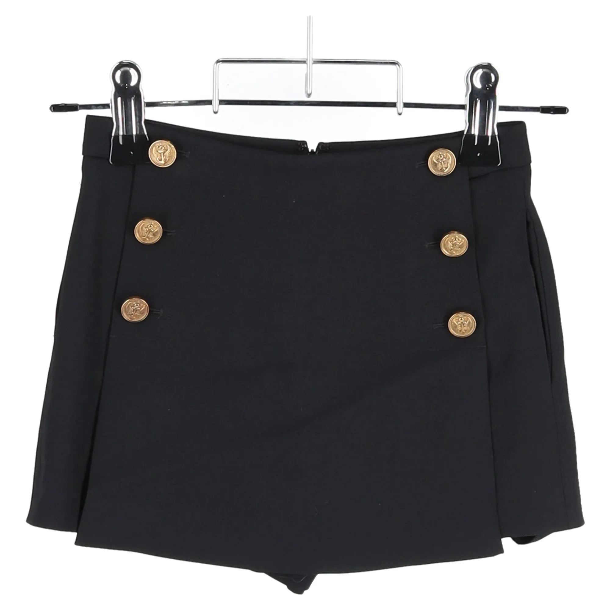RED Valentino Jupe-Short Mini Brodée en Viscose Noire
