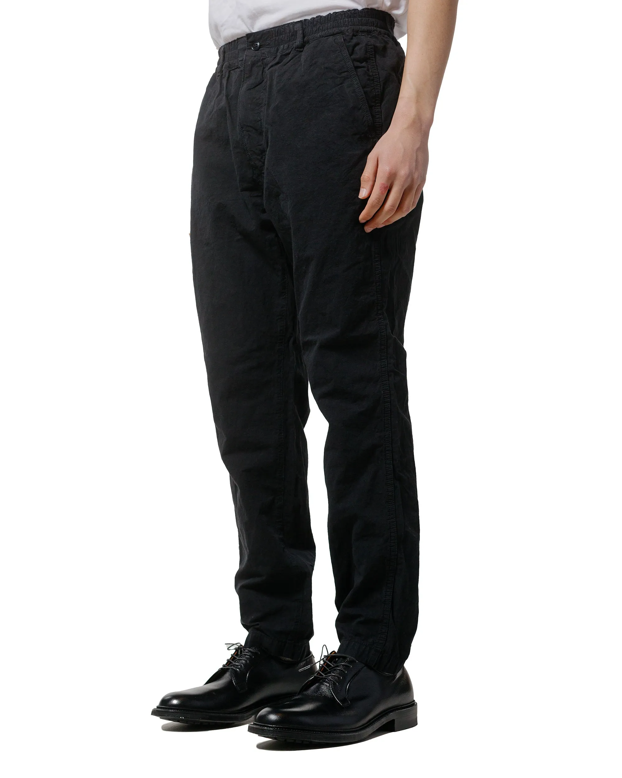 Sage De Cret High Density Cotton/Hemp Tapered Pants Black Down-Filled-Fit Material