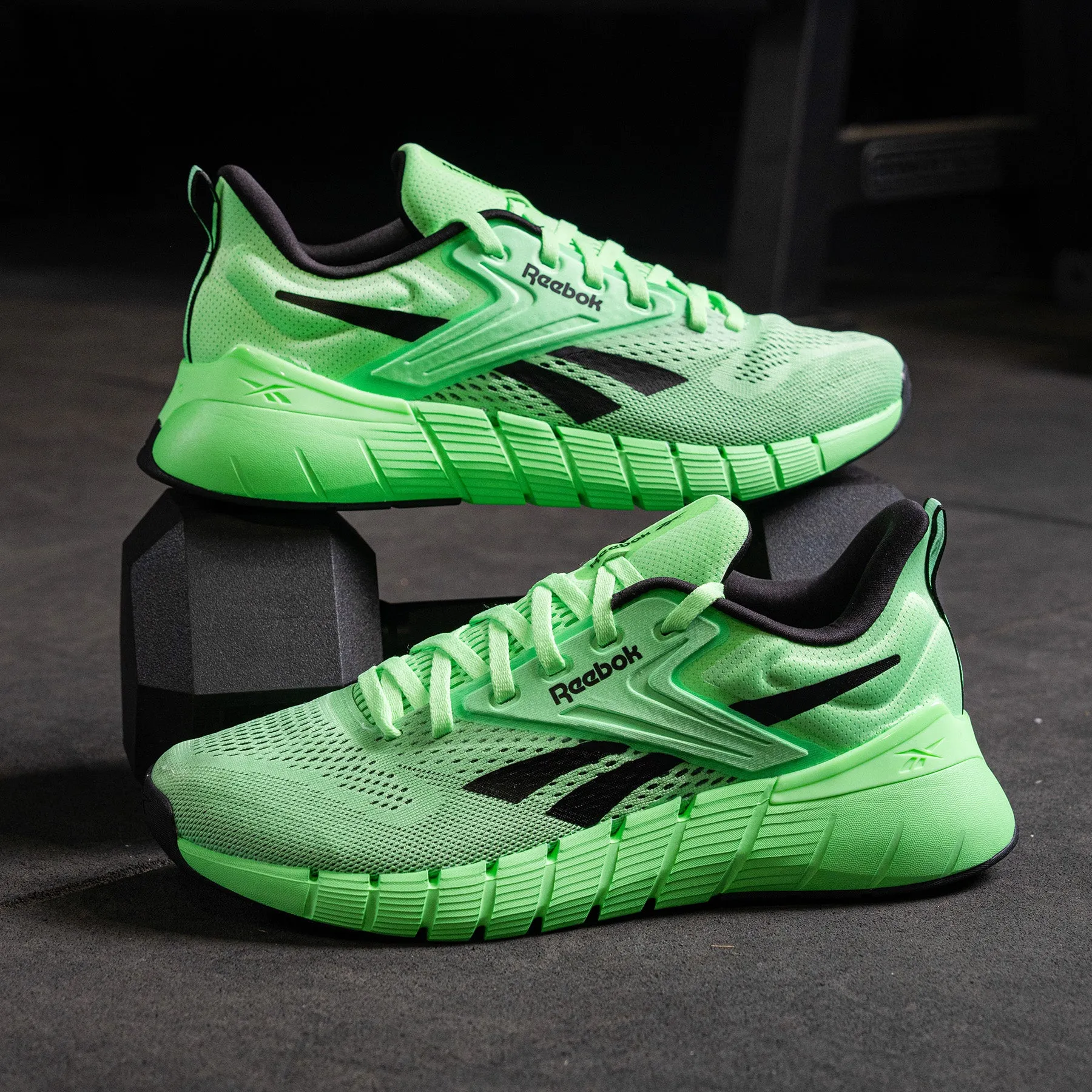 Reebok - Nano Gym - Men'S - Black/Green Glow Lightweight Upper Structure