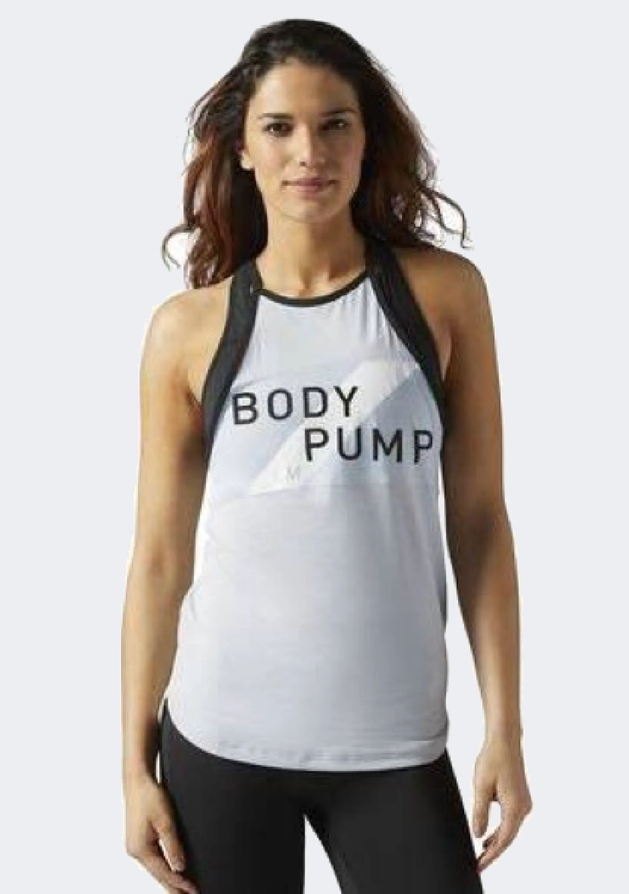 Reebok Womens Les Mills Bodypump Sport Top "Utility Filling Faux Felt
