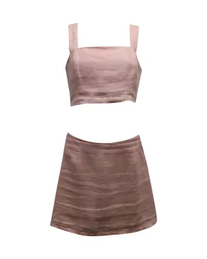 Ensemble deux pièces Reformation Braelynn en lin rose pastel