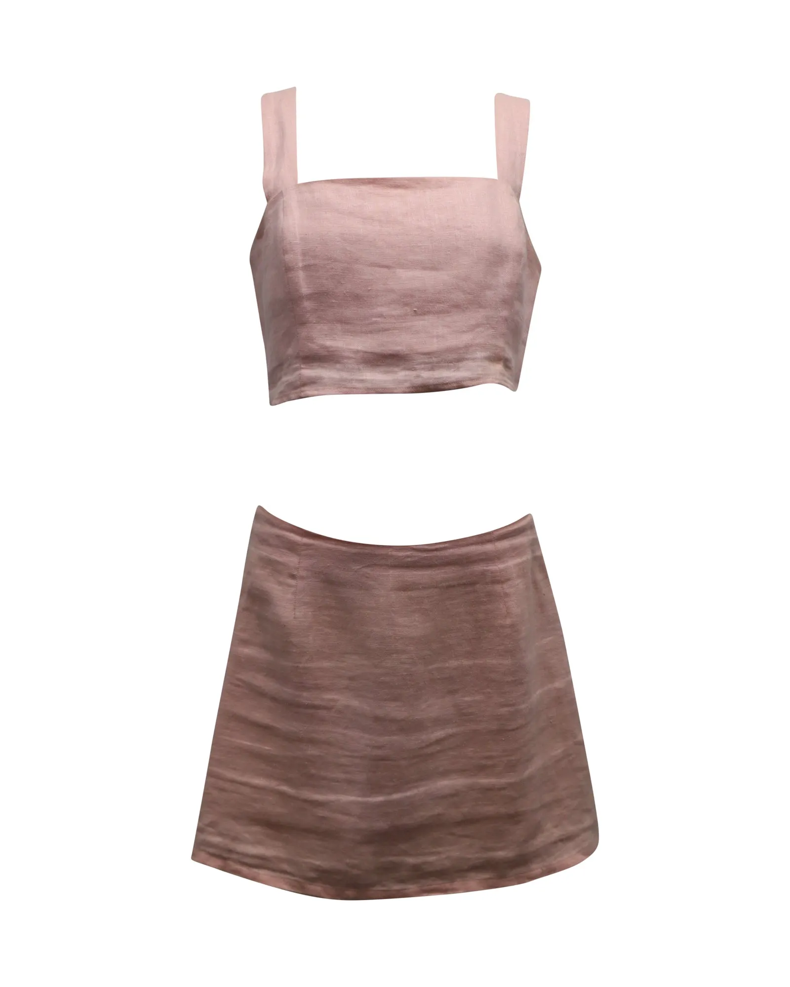 Ensemble deux pièces Reformation Braelynn en lin rose pastel