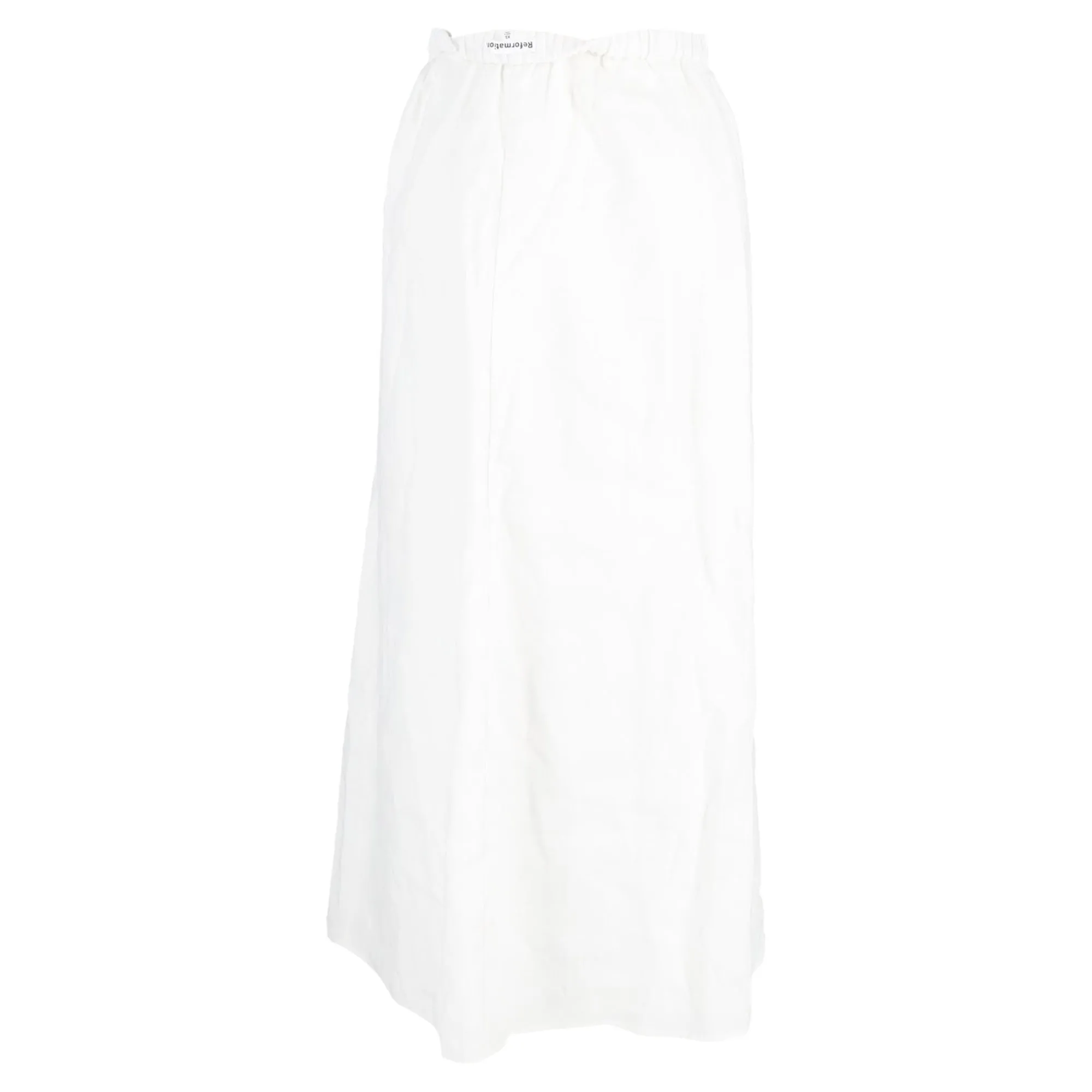 Jupe mi-longue Reformation à taille haute en coton blanc