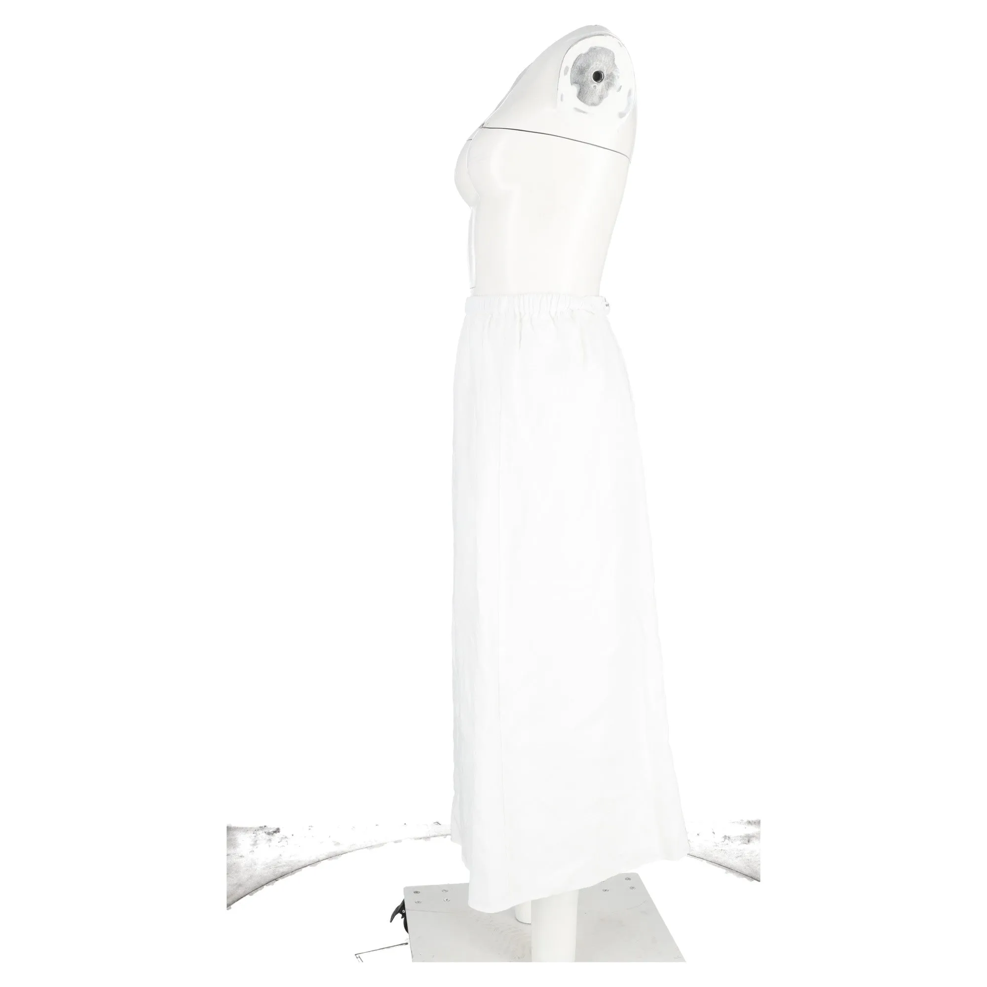 Jupe mi-longue Reformation à taille haute en coton blanc
