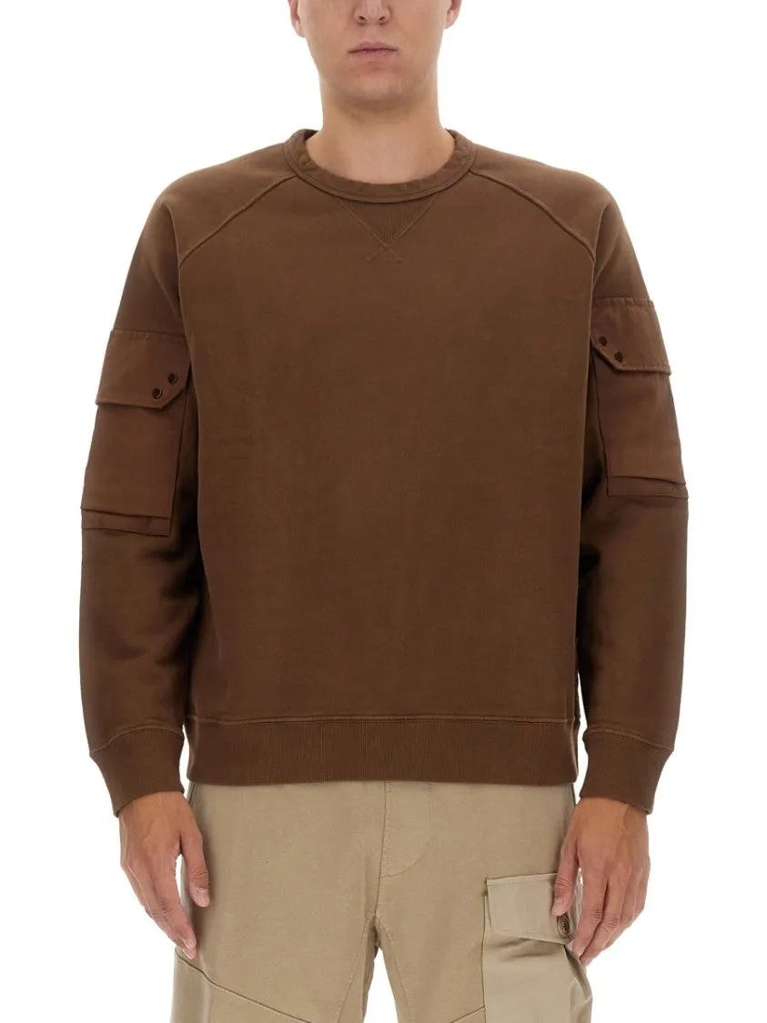 Sweat-shirt marron coupe régulière avec logo