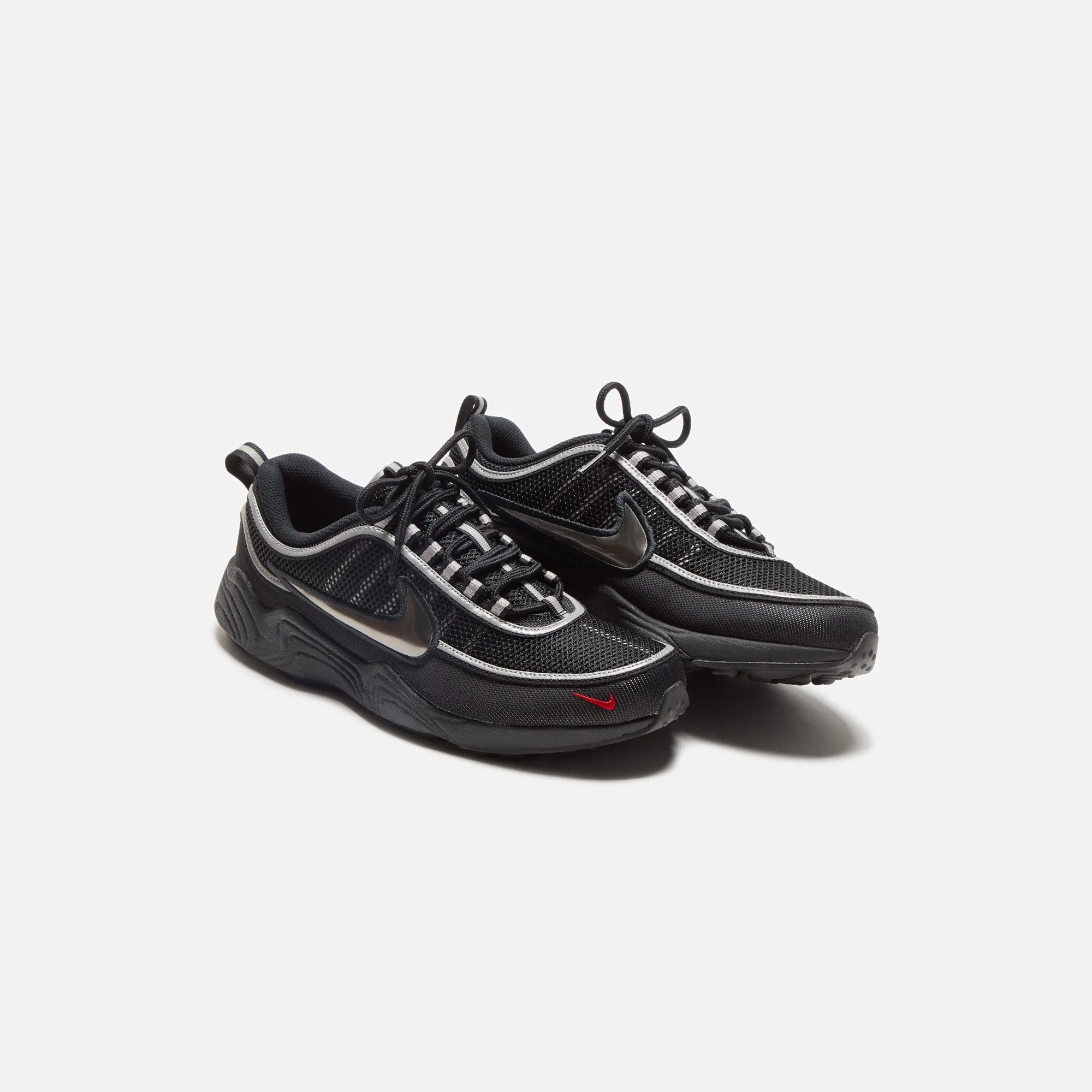 Nike Air Zoom Spiridon - Black / Metallic Silver / Sport Red Breathable Outer Fabric Training Model