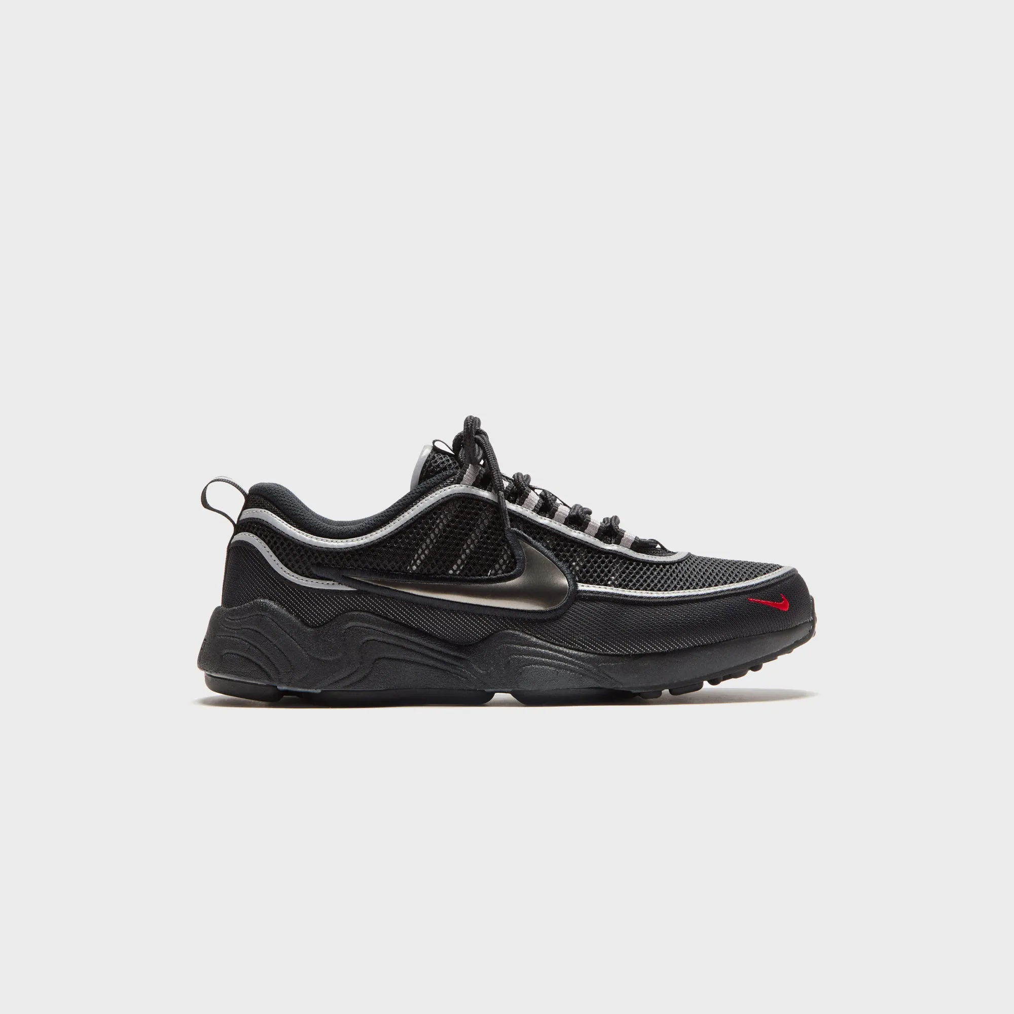 Nike Air Zoom Spiridon - Black / Metallic Silver / Sport Red Slip Resistant Shoes With Water Resistant SixSigma
